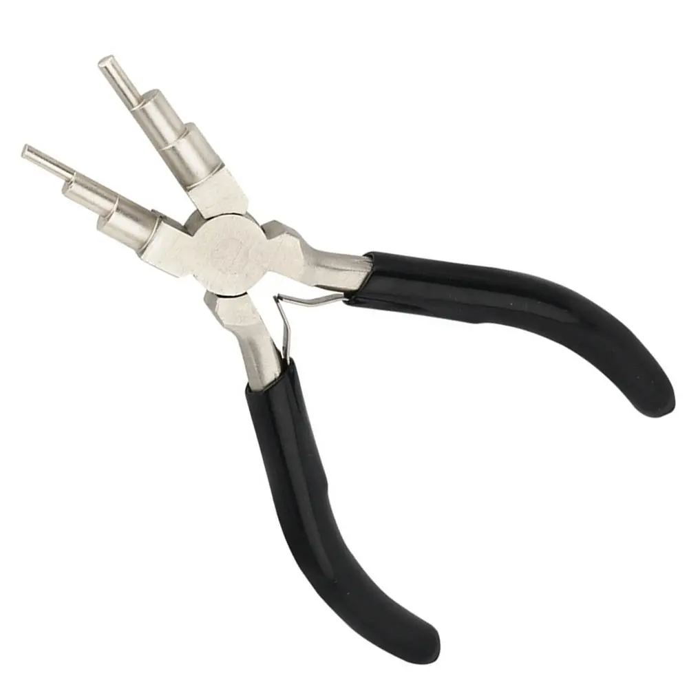 Jewelry Pliers Metal Multi-functional Replacement Round Nose Rubber Grips Useful 1pc Wire Wrapping 6 In 1 Black