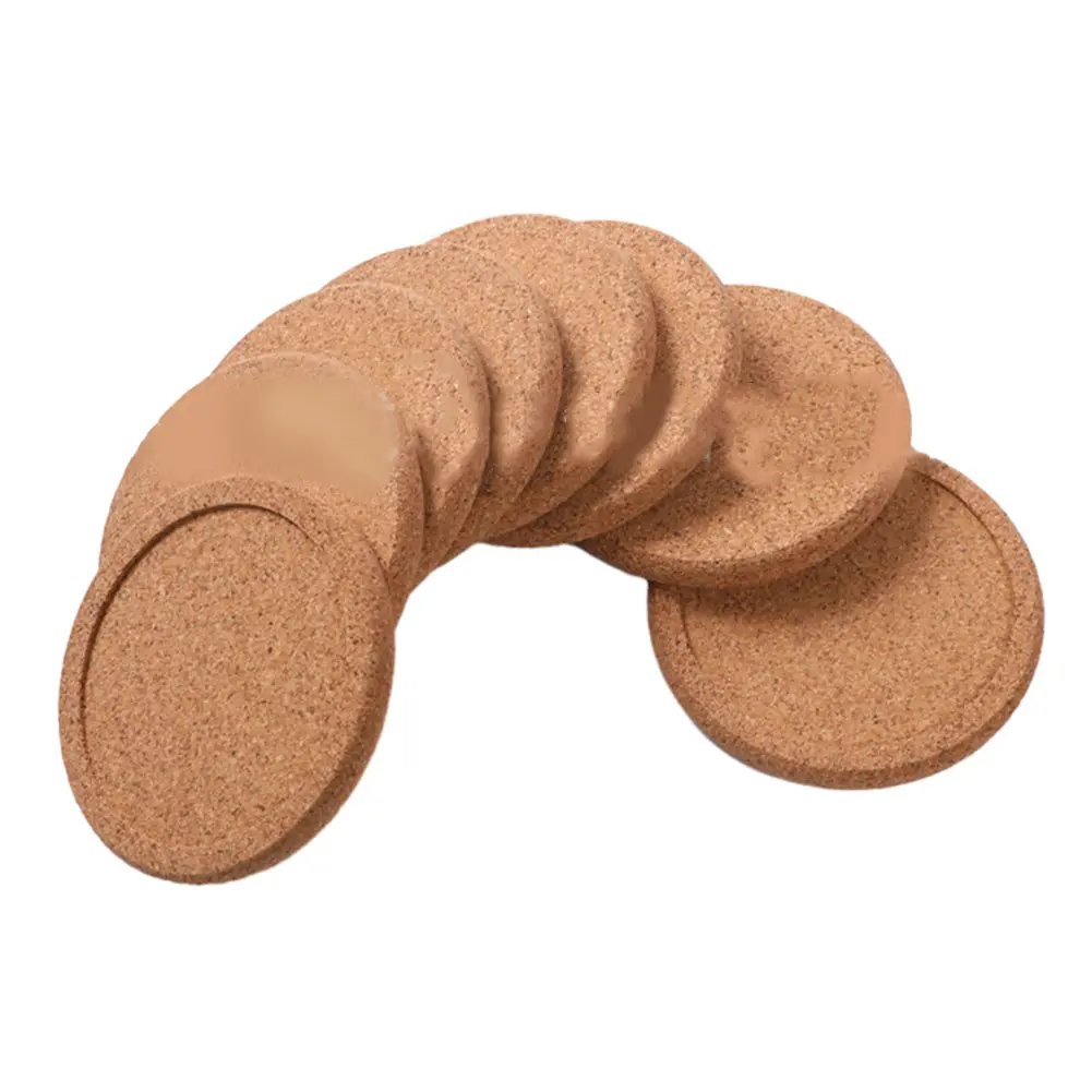 Drink Tea Pad Coasters Round Natural Cork Non-Slip Thick 1CM 5/10/20x Coffee Cup Mat Compact Practical High Quality