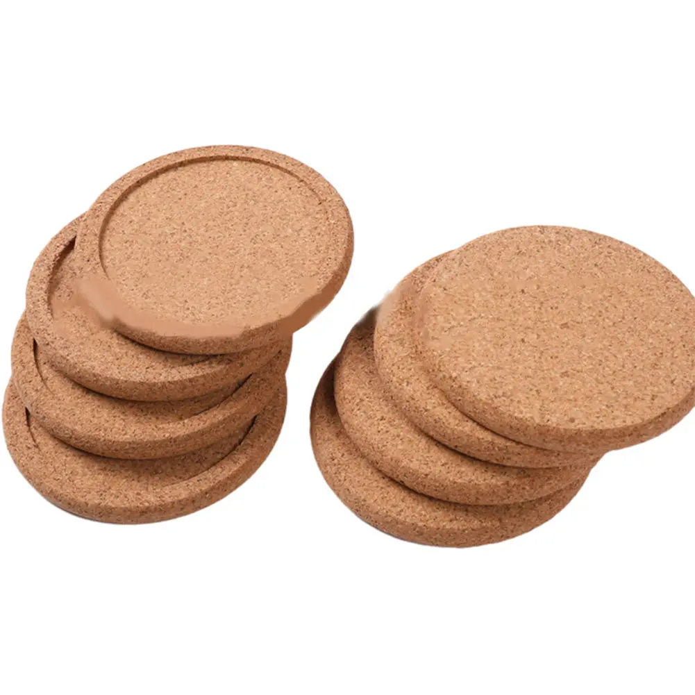 Drink Tea Pad Coasters Round Natural Cork Non-Slip Thick 1CM 5/10/20x Coffee Cup Mat Compact Practical High Quality