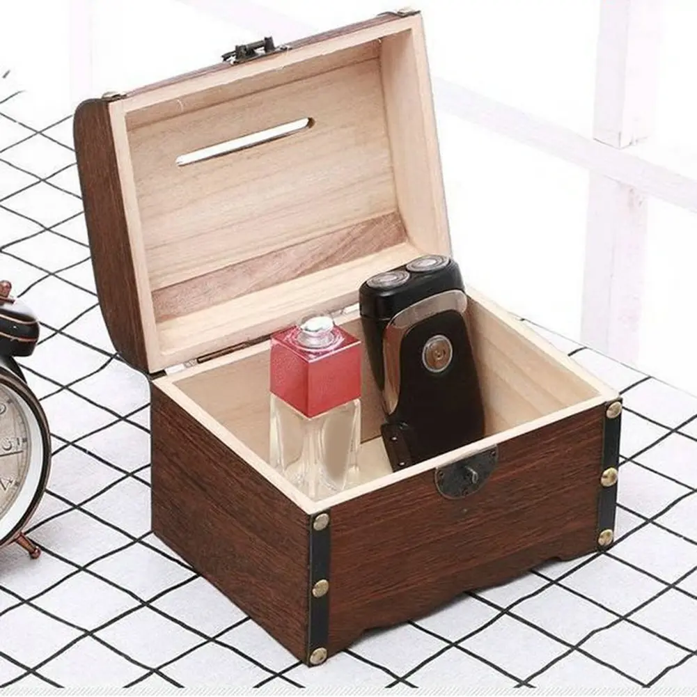 Birthday Party Piggy Bank Stylish Wooden Piggy Bank Educational Tool Natural Wood Personal Savings Spacious Interior
