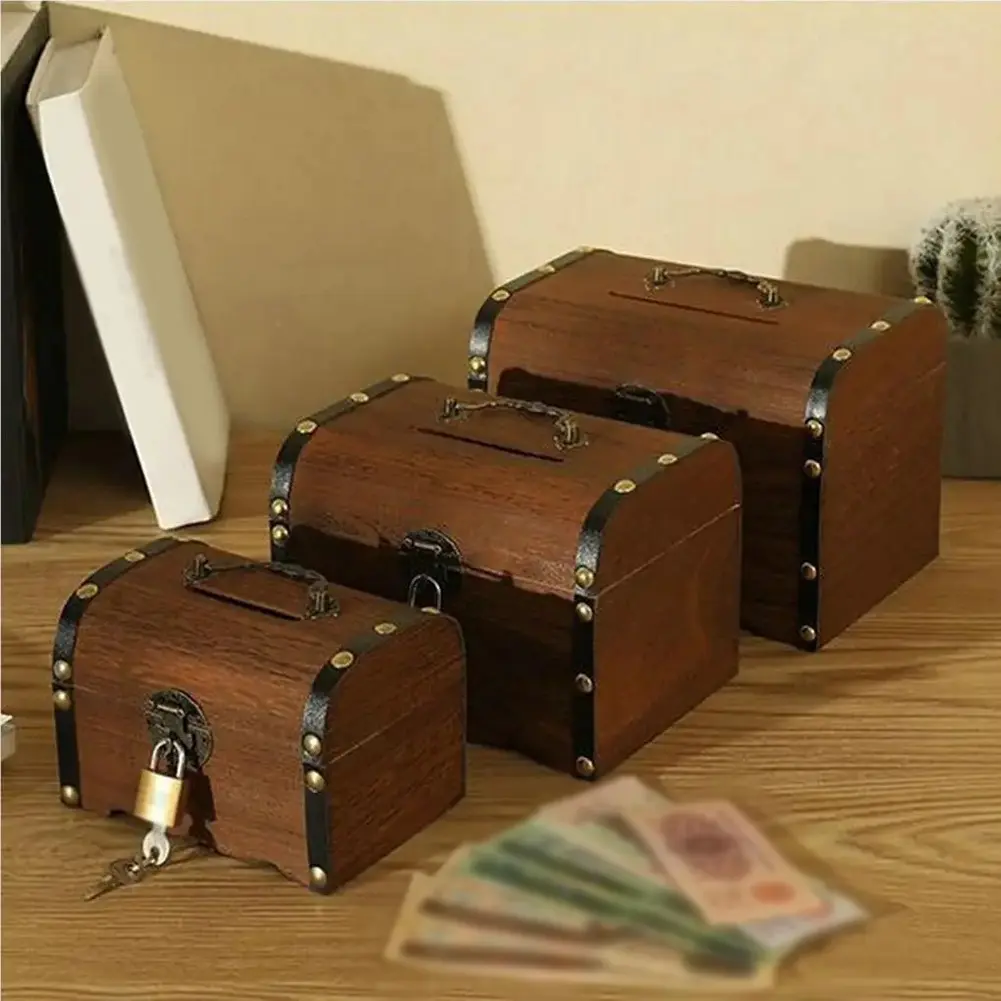 Birthday Party Yellow Piggy Bank Stylish Wooden Piggy Bank Money Box Educational Tool Natural Wood Ample Storage