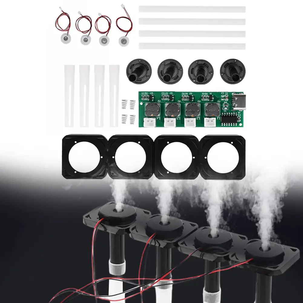 4 Head Atomizer DIY Humidifier Kit For Home Use For Office Use 58.7*19.6mm Stable Performance Strong Fog Volume