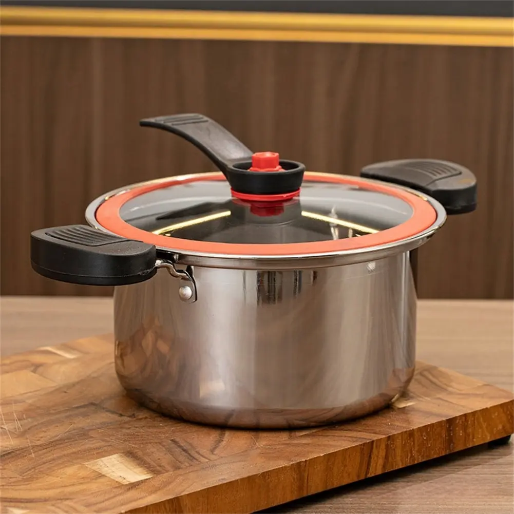 Easy Cleanup Cooking Pot Pots Multi-functional Cooker Silvery 3.5L Pressure Cooker Stylish Kitchenware Versatile Cooking Options
