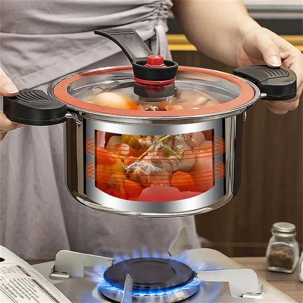 Easy Cleanup Cooking Pot Pots Multi-functional Cooker Silvery 3.5L Pressure Cooker Stylish Kitchenware Versatile Cooking Options