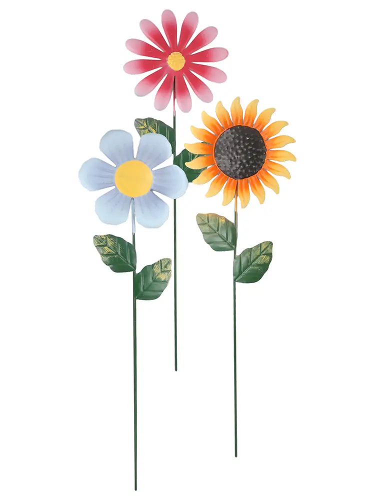 14*48cm Size Large Metal Flower Ornament Flower Garden Sculpture Delicate Petals Graceful Curves Long-lasting Metal