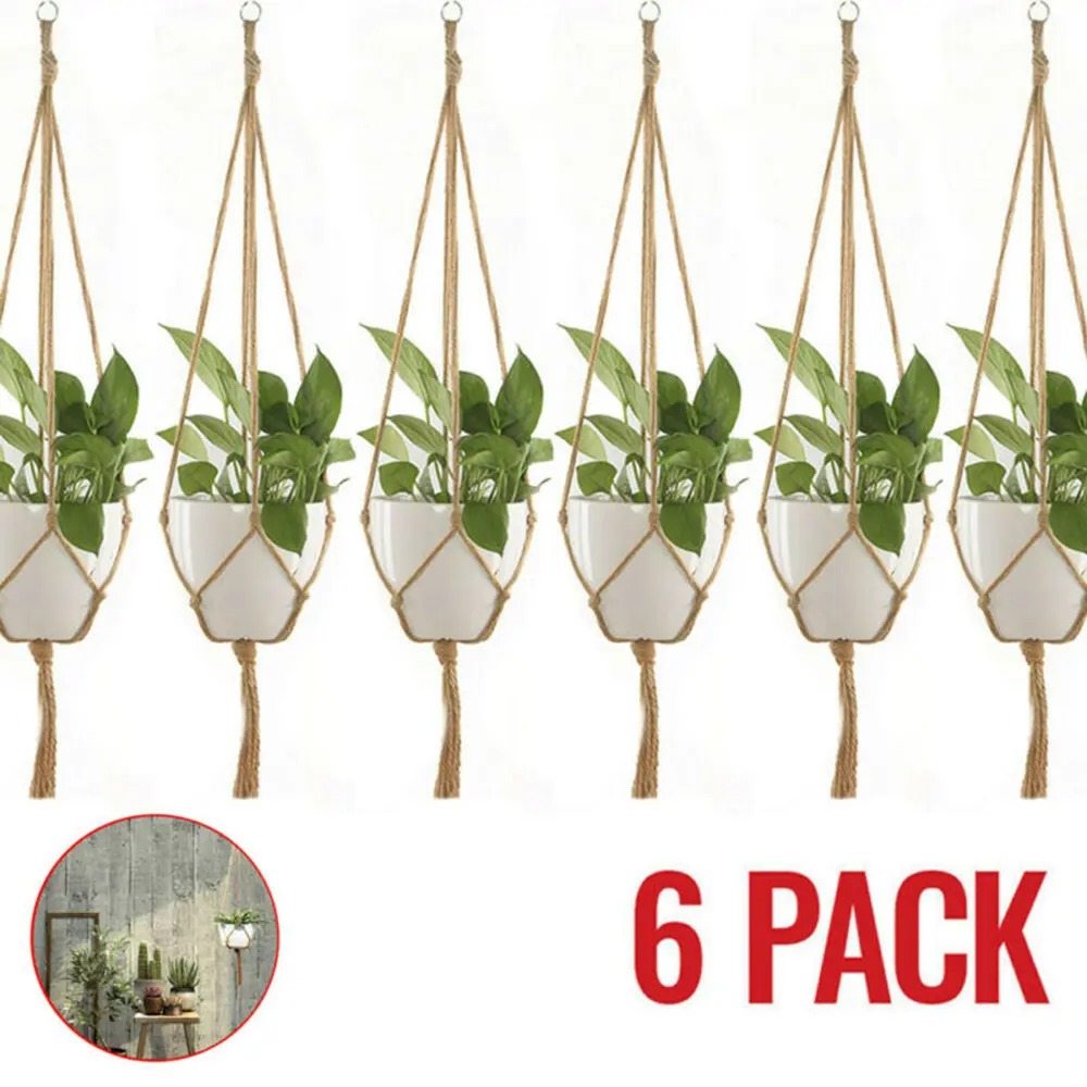 Hot New Plant Holders Plant holders Pot Pocket 20 Cm 20 cm Macrame Plant Pocket 6 Piece Top 6PCS Basket Flower