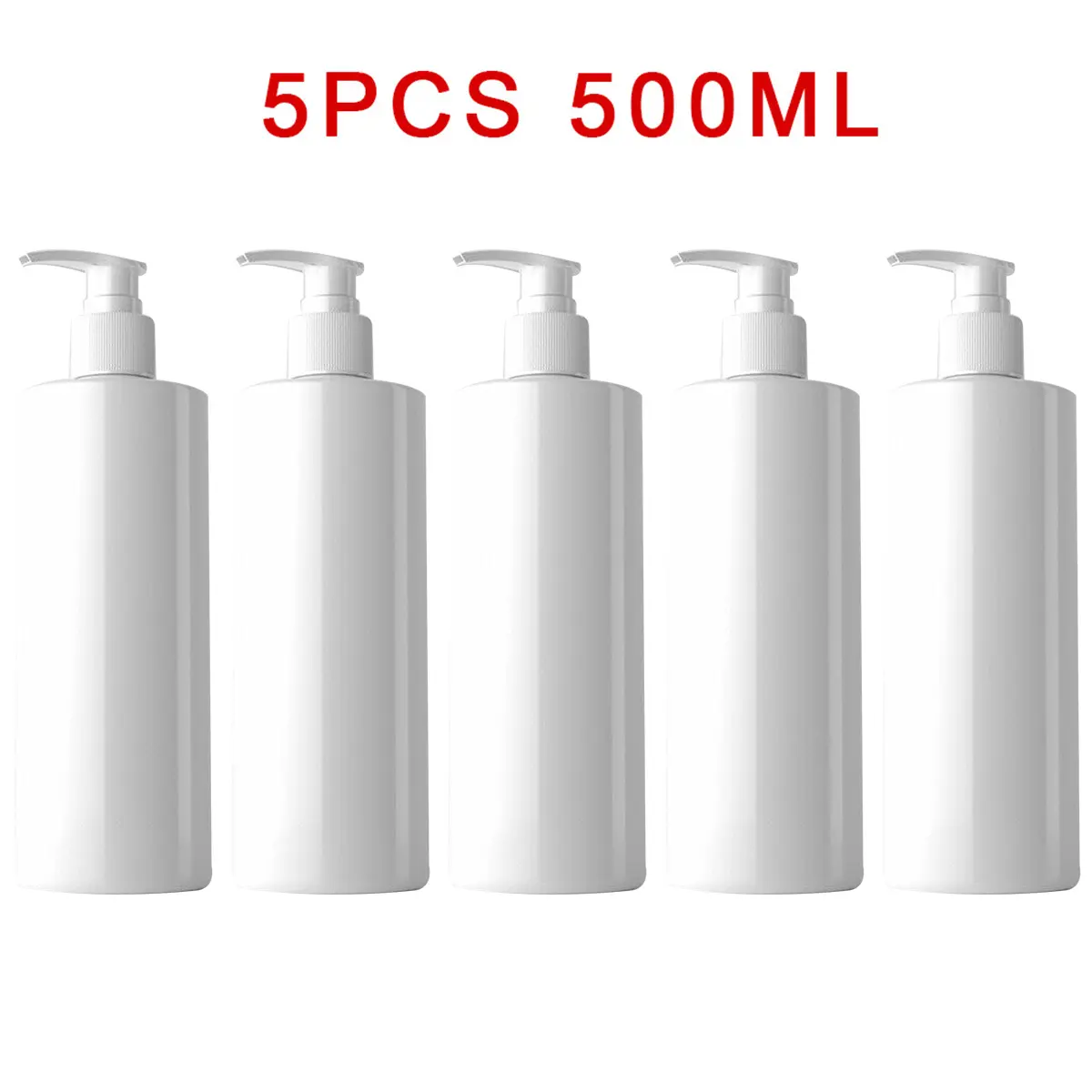 High quality New Practical Empty Pump Bottles Large capacity With Pump Dispensers 5PCS Empty Plastic Refillable