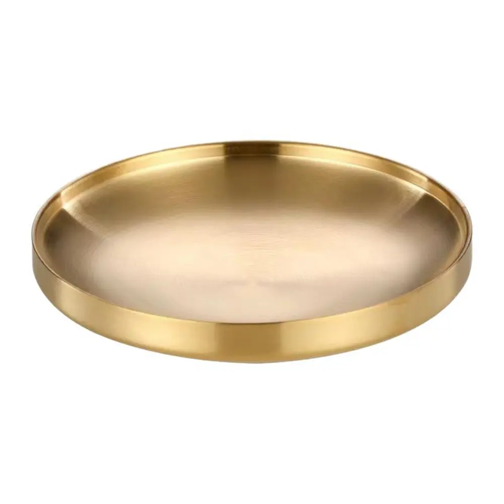 17 19 21 23cm Gold Stainless Steel Tray Versatile Serving Tray Wide Range Of Applications Brushed Finish Easy Cleaning