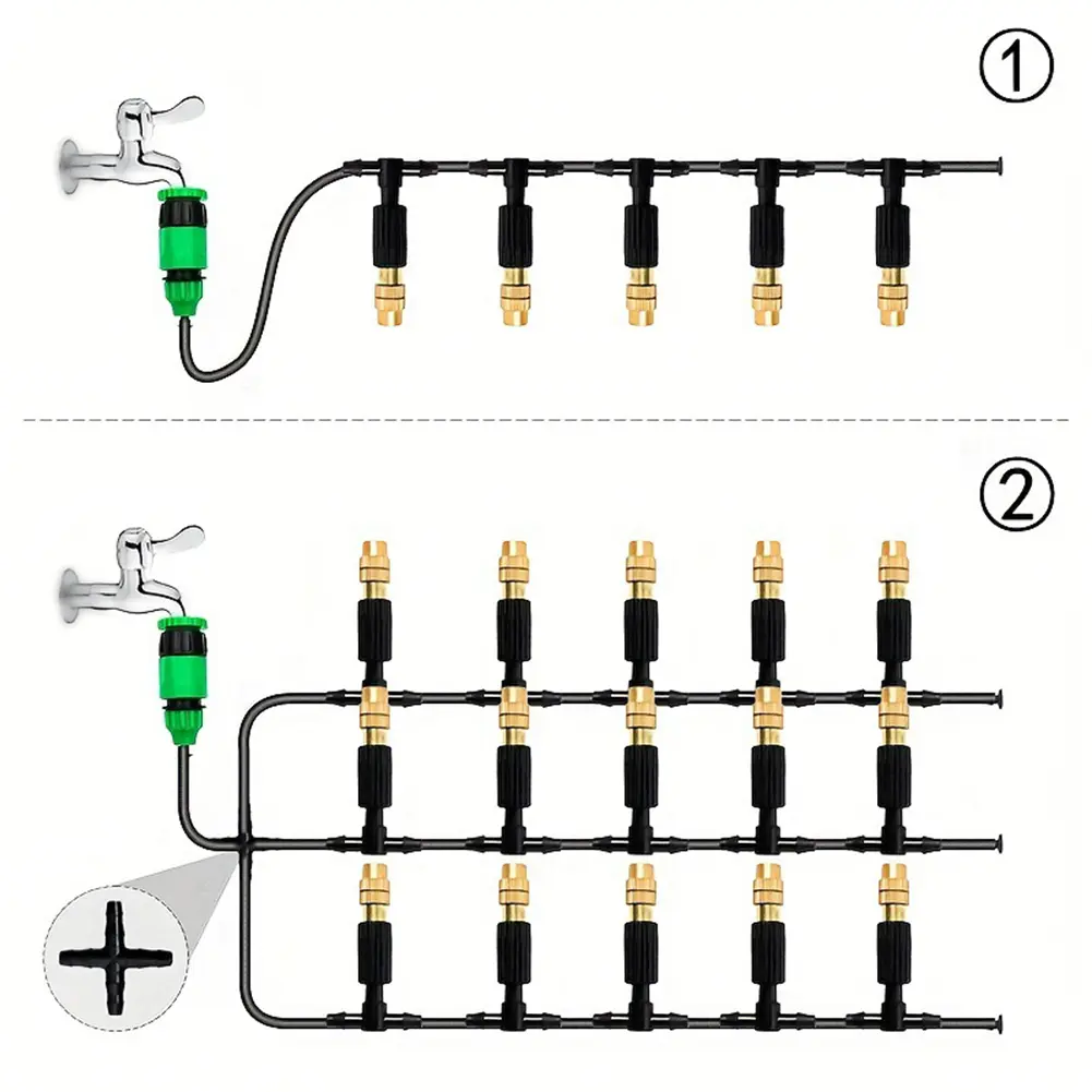 As Shown Automatic Irrigation System Adjustable Misting Nozzle Reliable Outdoor Performance Versatile Garden Applications