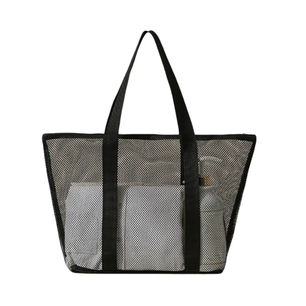Portable Mesh Easy Clean Portable Storage Bag Quick Dry Tough And Mesh Breathable Mesh Fabric Reinforced Handle