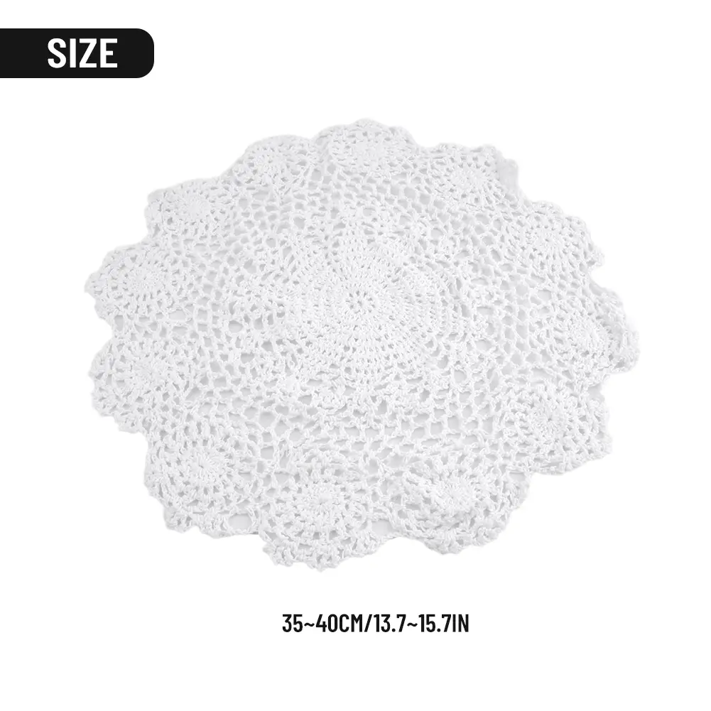 Tables Placemat Crochet Crochet flower Decoration Dining Handmade Home Living room Round 1PC Brand new Fashion