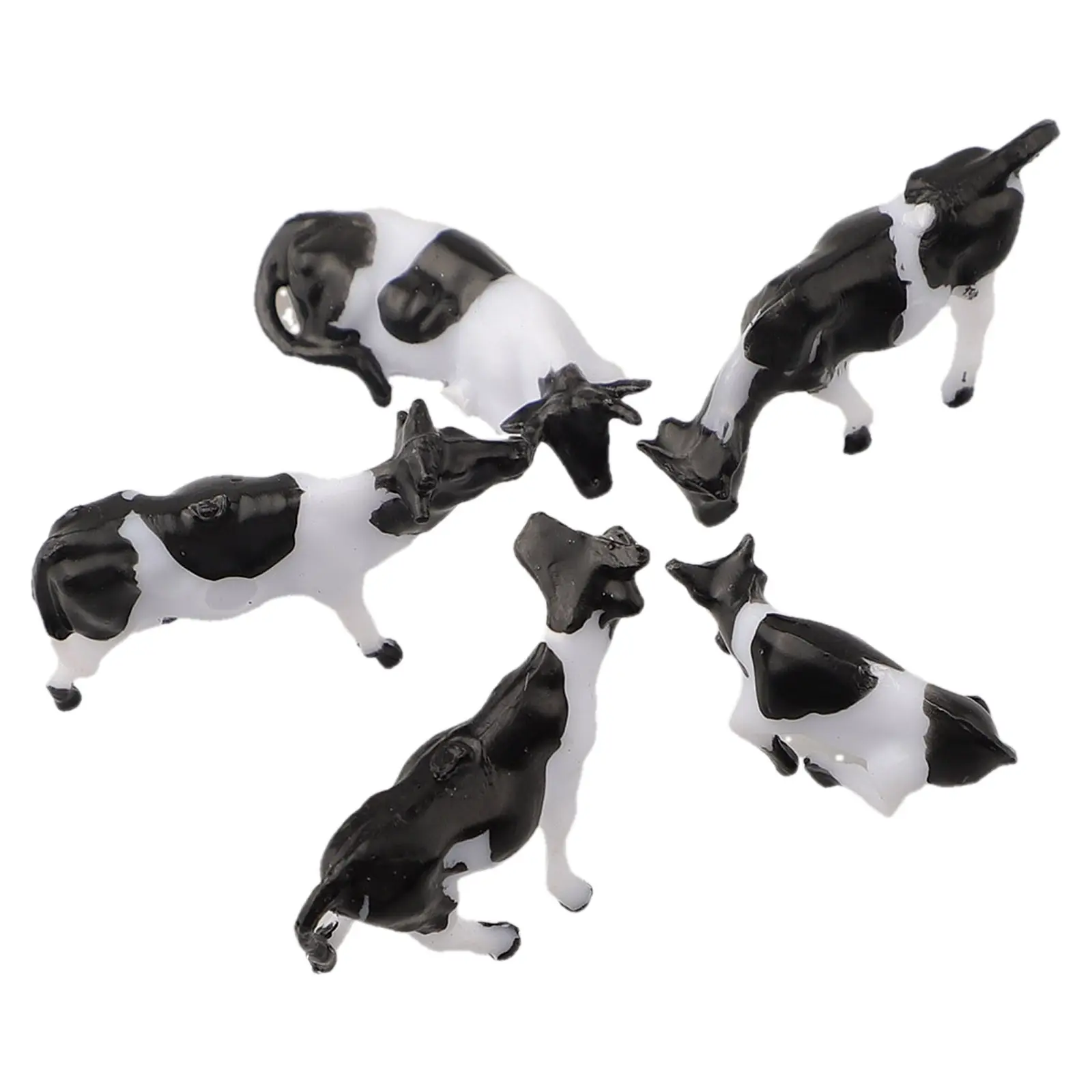 Cow Model Model Trinket 1/87 10 Styles/pack Colorful Hand-colored Height 1.0cm-2.0cm Length 2.0cm-3.0cm Plastic