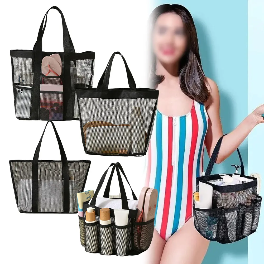 Portable Mesh Easy Clean Portable Storage Bag Quick Dry Tough And Mesh Breathable Mesh Fabric Reinforced Handle