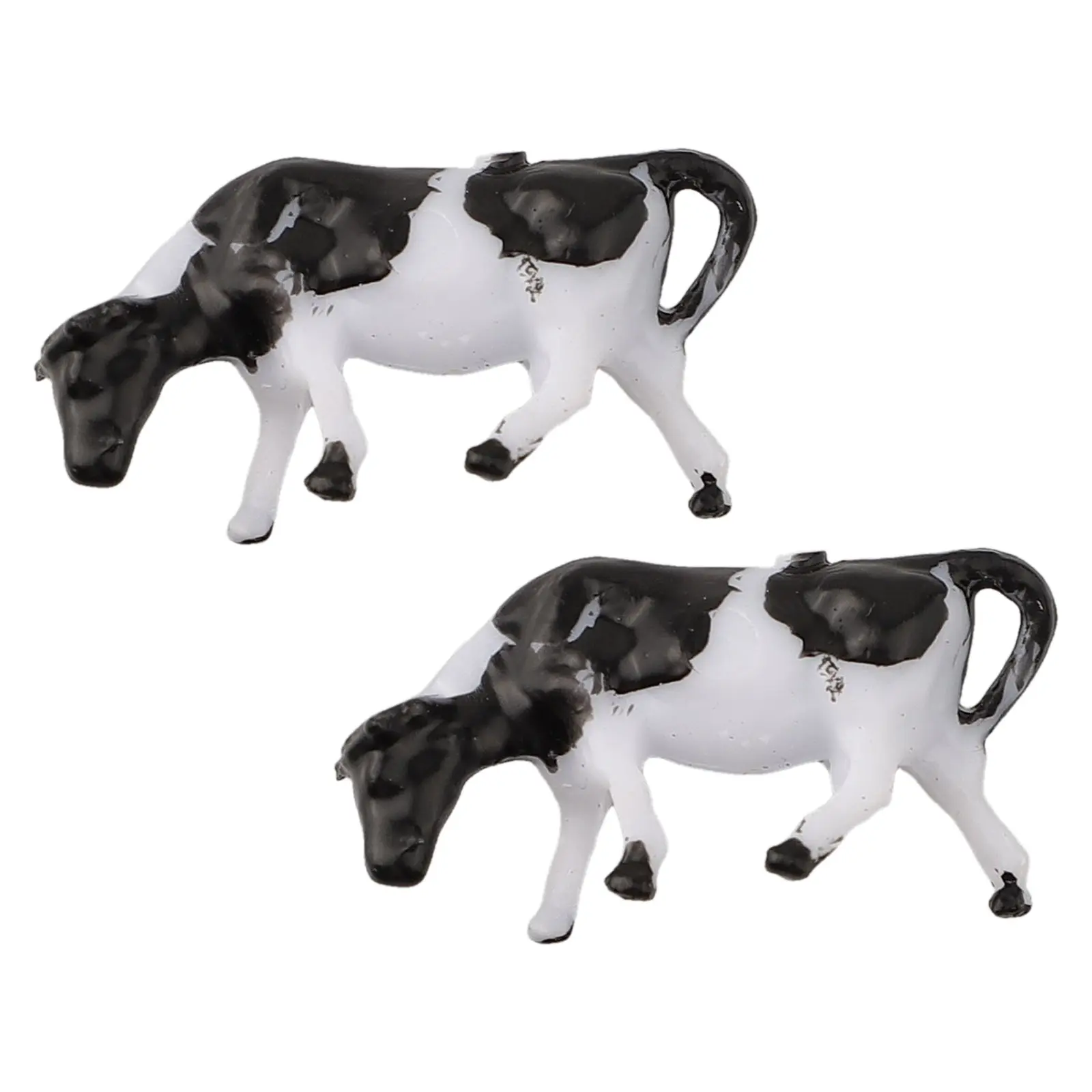 Cow Model Model Trinket 1/87 10 Styles/pack Colorful Hand-colored Height 1.0cm-2.0cm Length 2.0cm-3.0cm Plastic