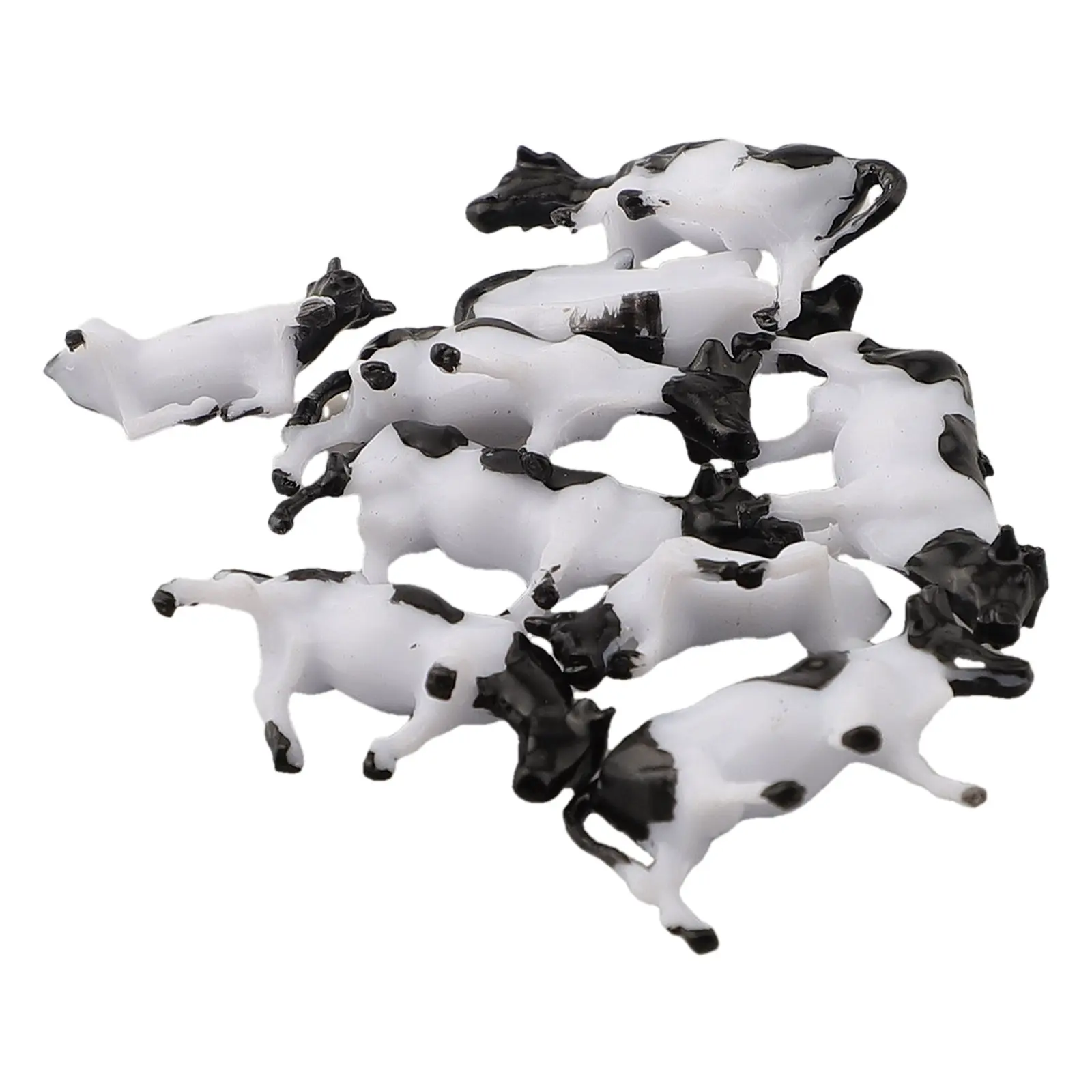 Cow Model Model Trinket 1/87 10 Styles/pack Colorful Hand-colored Height 1.0cm-2.0cm Length 2.0cm-3.0cm Plastic