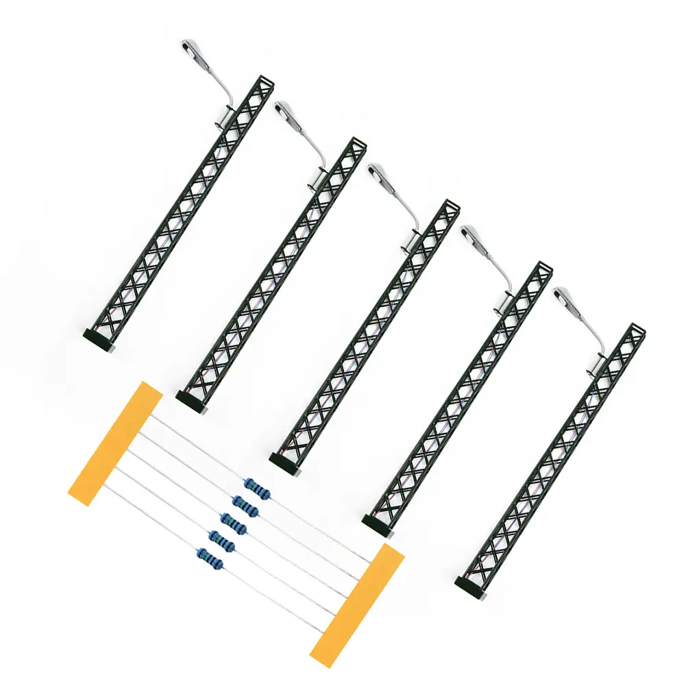 Brand New Model Railway Lights Lamp 5 Pieces For Rail 3V DC Or AC Gauge H0 Light LED Scale: 1: 87 Layout LED Lamp