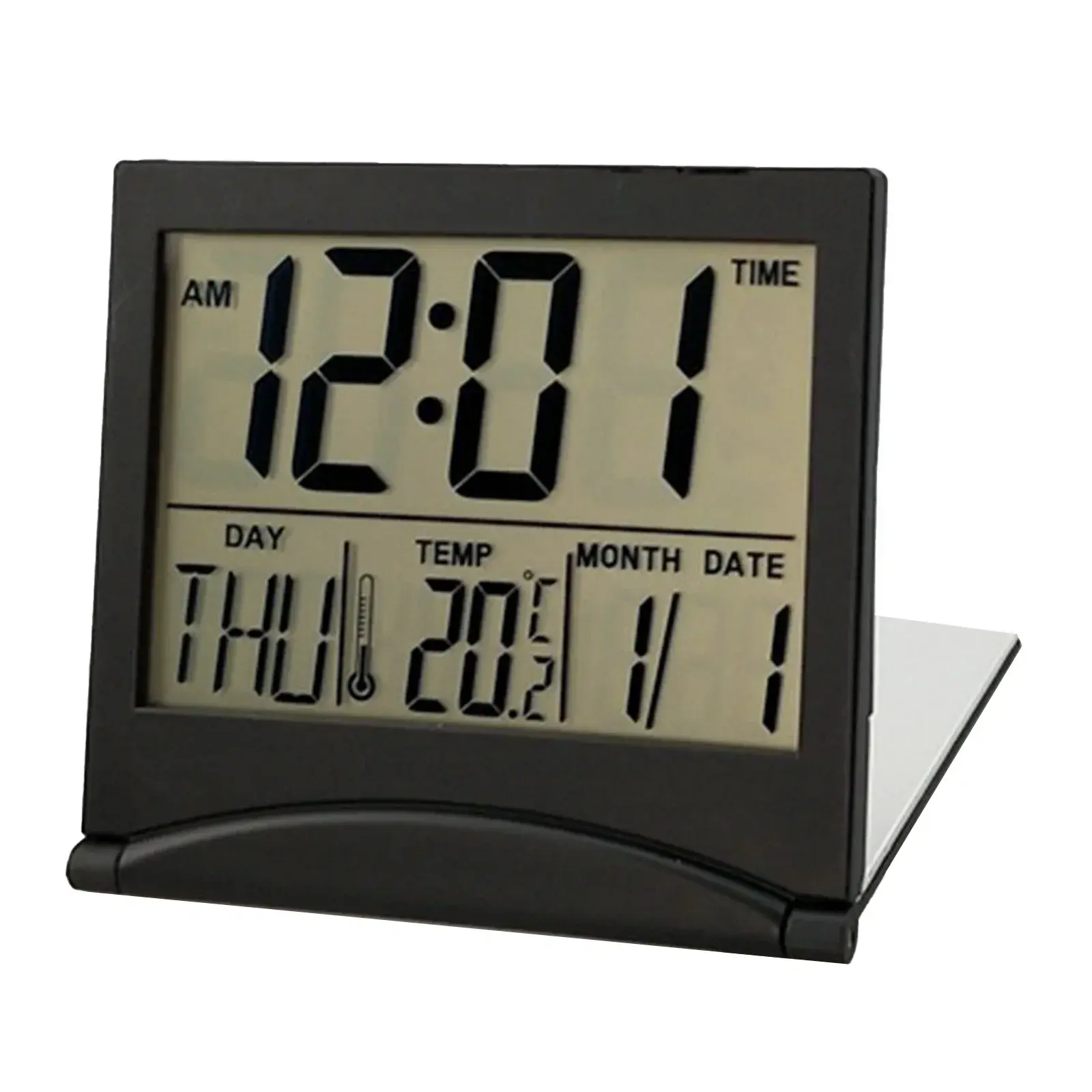 Foldable Alarm Clock 90 X 80 X 1mm Cooking Day Digital Travel Clock For Studying Large LCD Display Light Weight