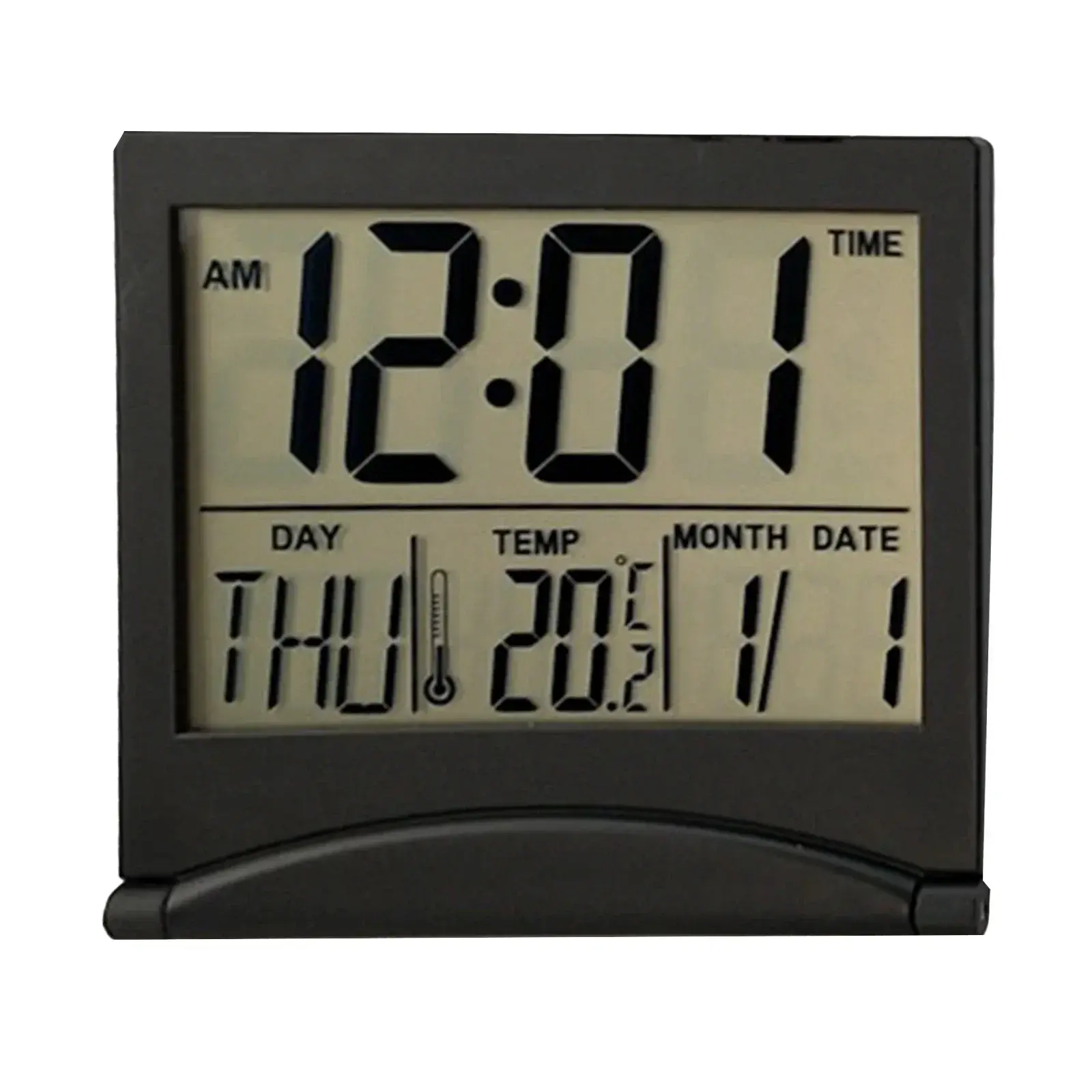Foldable Alarm Clock 90 X 80 X 1mm Cooking Day Digital Travel Clock For Studying Large LCD Display Light Weight