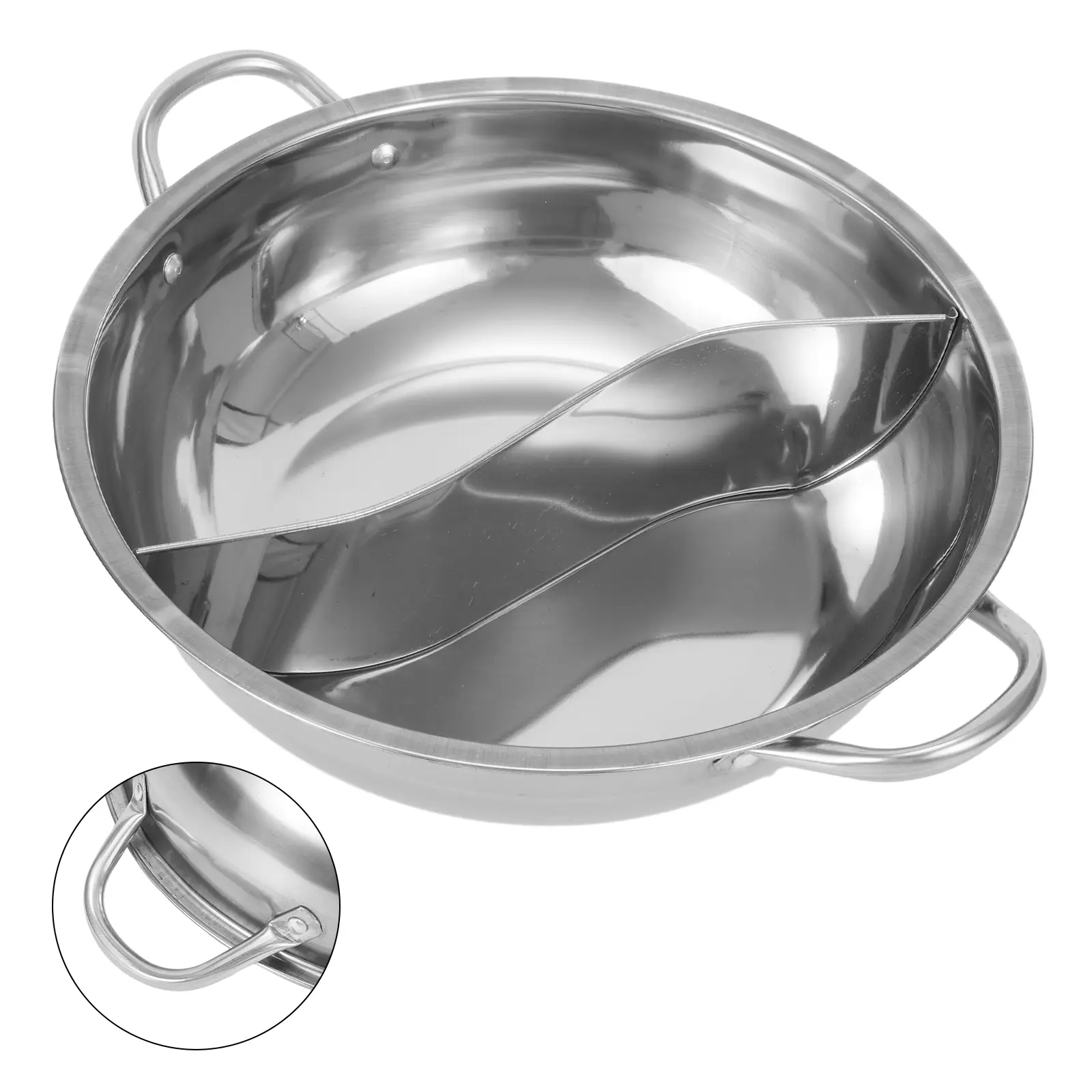 New 28cm/30cm Stainless Steel Twin Divided Hotpot Kitchen Cooker Gas And Induction Stove Pots Kichen Cookware Soup Cooking Tools