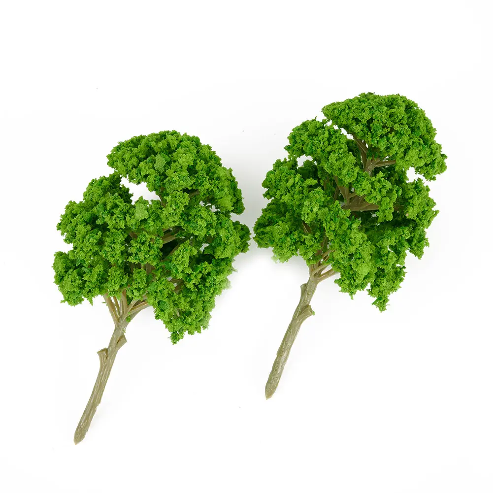 Plastic Green Model Trees for Railway Train Park Landscape, Pack of 5, 14 5cm Height, Enhance Your Model Landscape