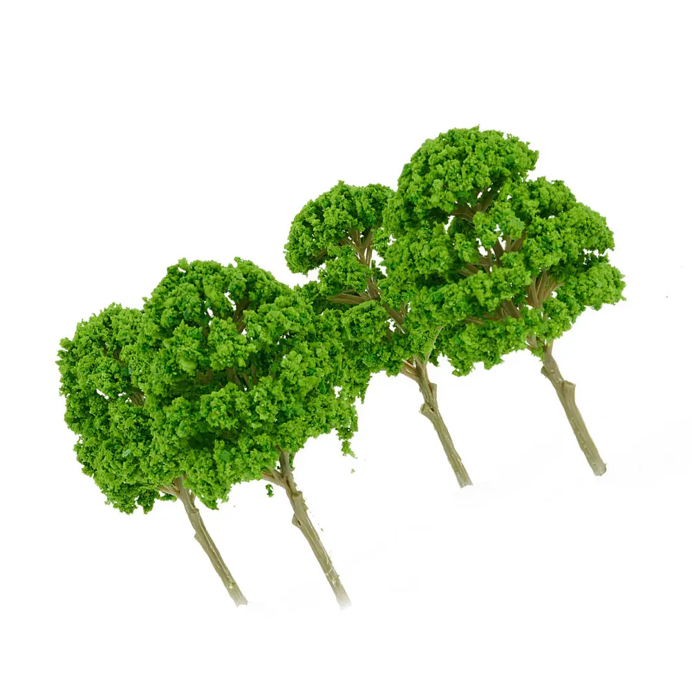 Plastic Green Model Trees for Railway Train Park Landscape, Pack of 5, 14 5cm Height, Enhance Your Model Landscape