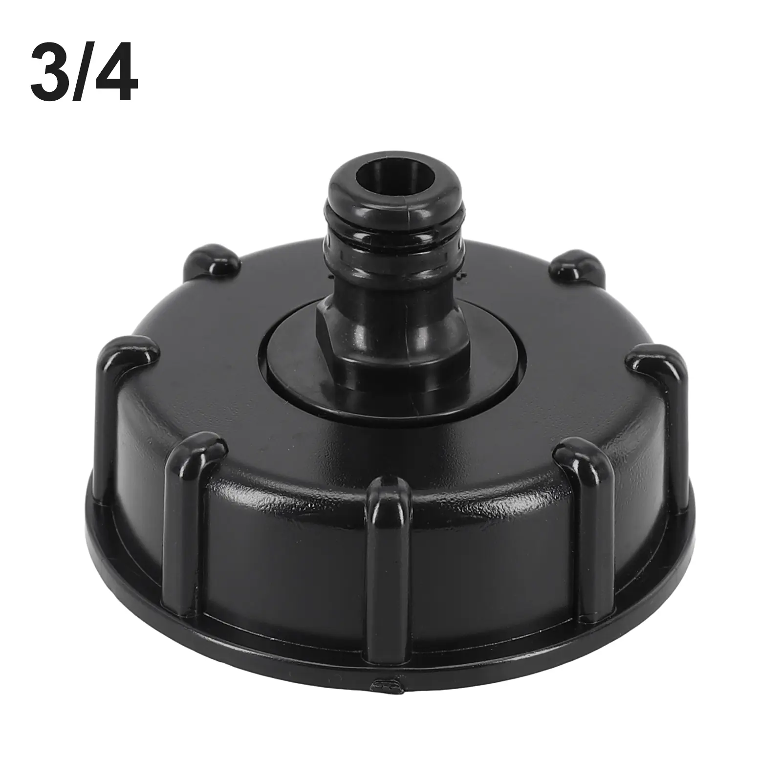 60mm Inlet Coarse Thread Fitting for IBC Tank Water Container with Threaded Cap Hole of 3/4 and Hose Connection Size of 16mm