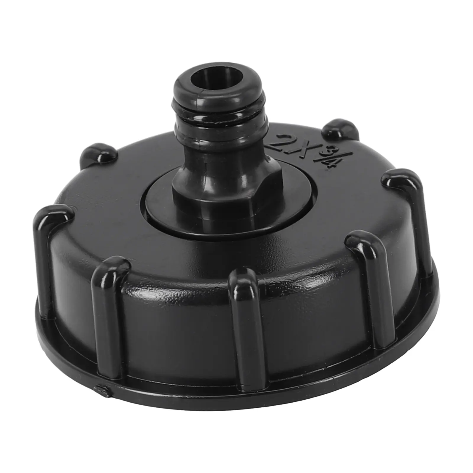 60mm Inlet Coarse Thread Fitting for IBC Tank Water Container with Threaded Cap Hole of 3/4 and Hose Connection Size of 16mm