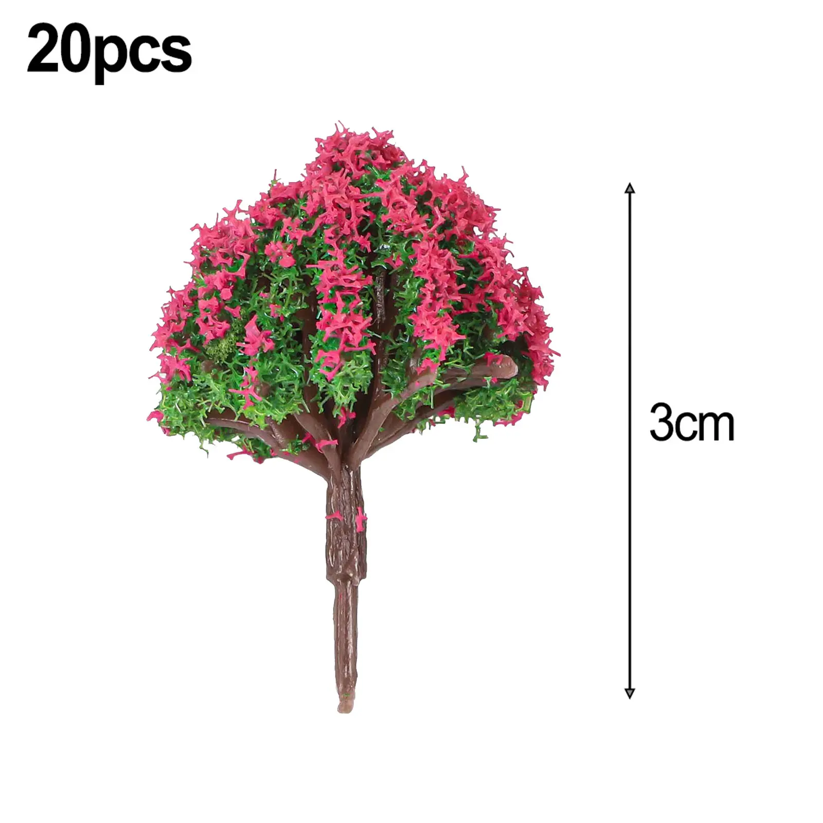DIY Landscape Scenery Flower Model Tree Landscape Decor 20Pcs 3CM DIY Lifelike Miniature Flower Tree Realistic