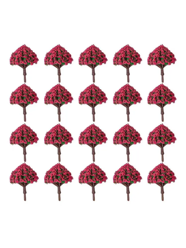 DIY Landscape Scenery Flower Model Tree Landscape Decor 20Pcs 3CM DIY Lifelike Miniature Flower Tree Realistic