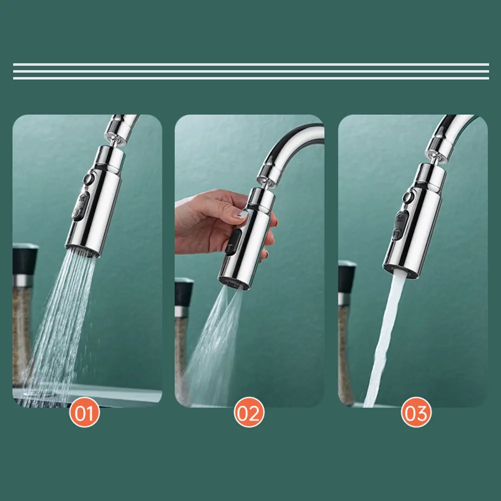 360 Faucet Pressurized Water Easy Installation Powerful Water Flow Unique Design User-Friendly ABS Construction