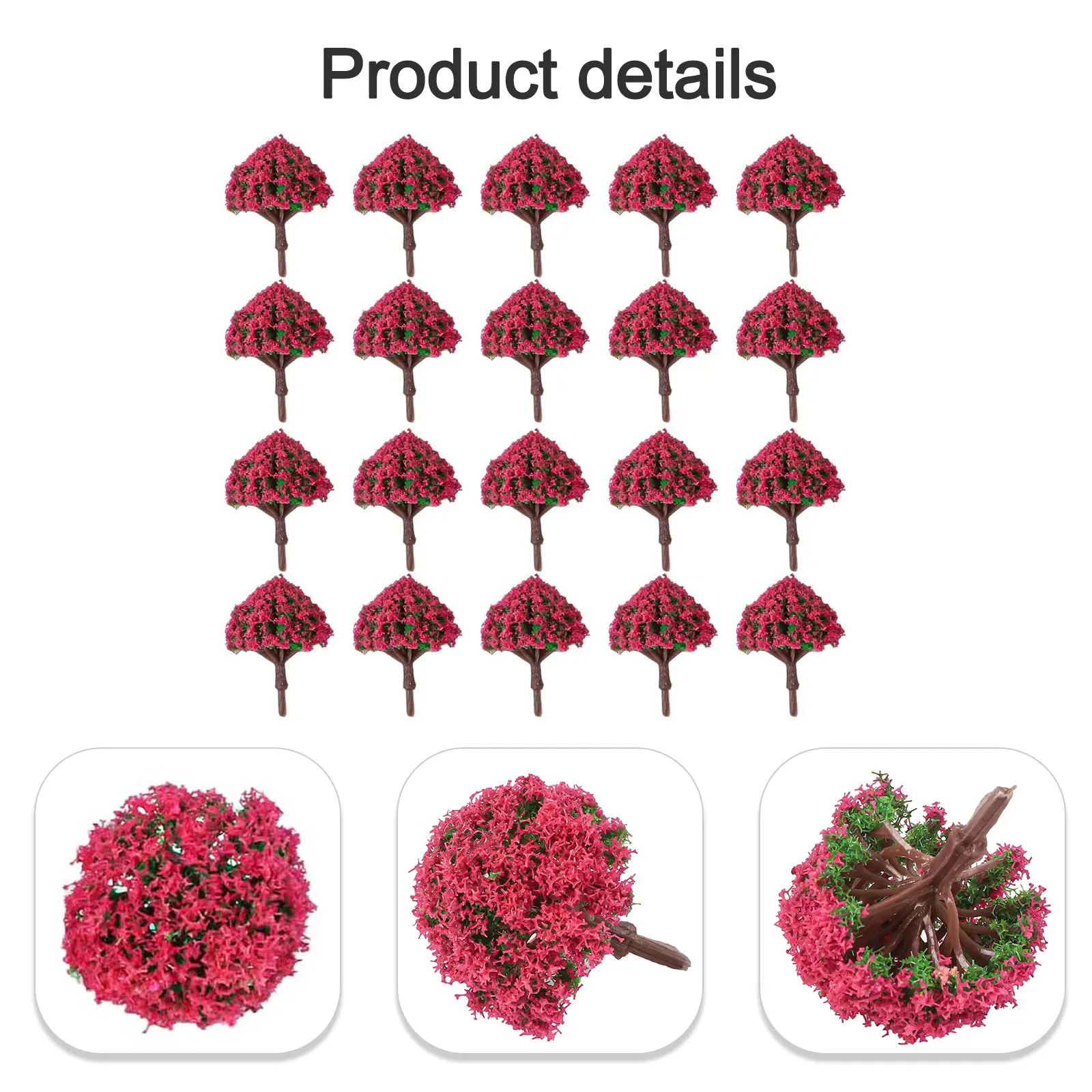 DIY Landscape Scenery Flower Model Tree Landscape Decor 20Pcs 3CM DIY Lifelike Miniature Flower Tree Realistic