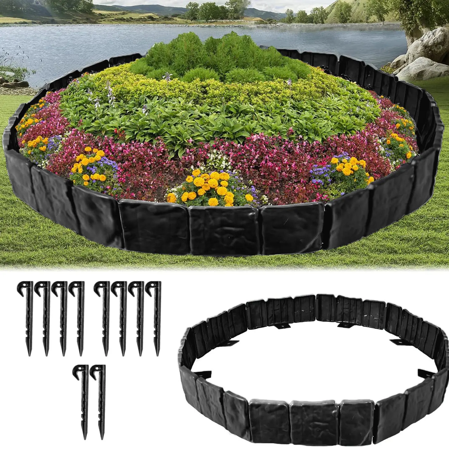 Garden Lawn Edging Border With Strong Securing Pegs For Decor Garden Lawn Gardening And Home Furnishings Hot Selling Accessories