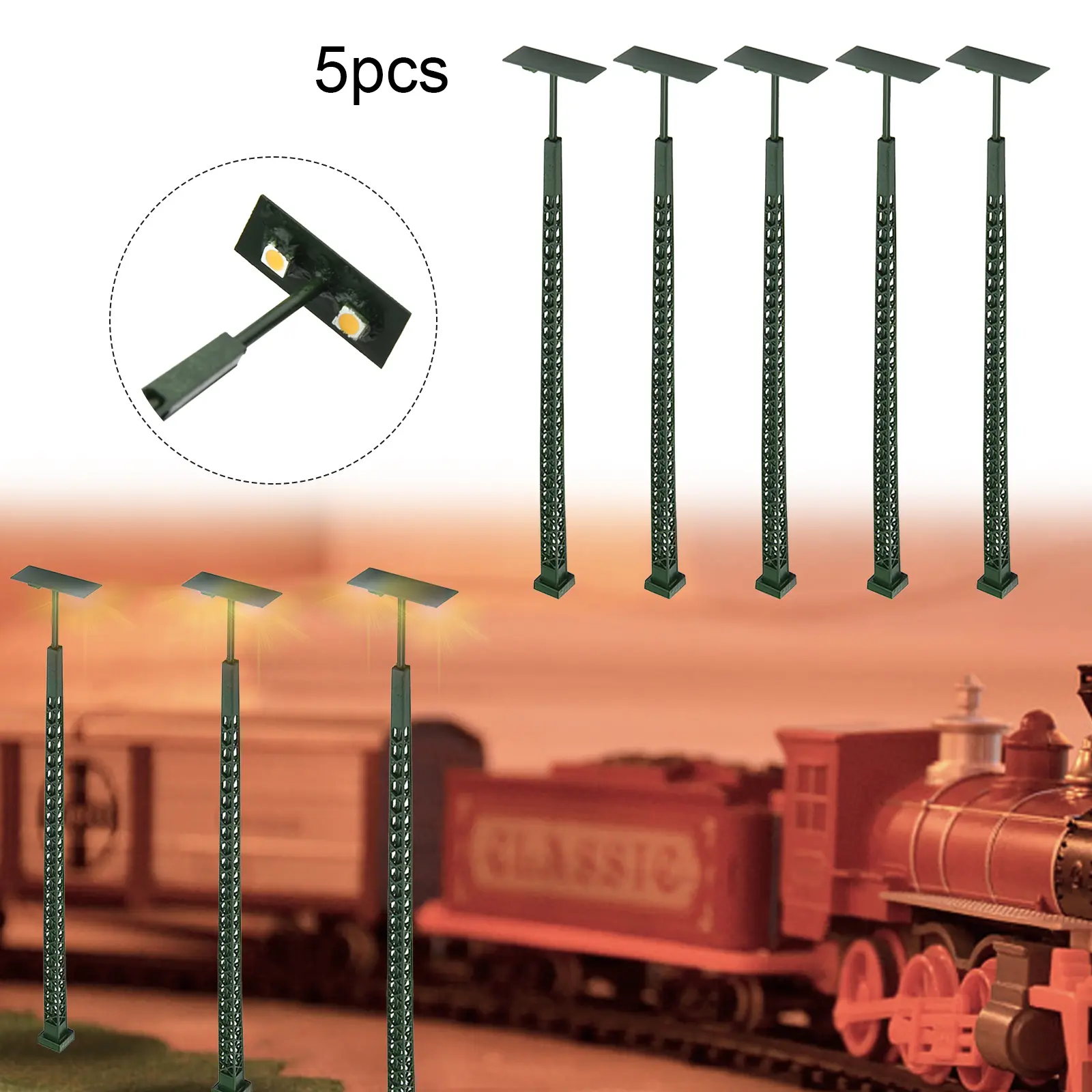 High Quality Hot Sale Replacement Model Railroads Toys Hobbies Lights Lattice LED 3V DC Or AC.20mA 5Pc Gauge H0