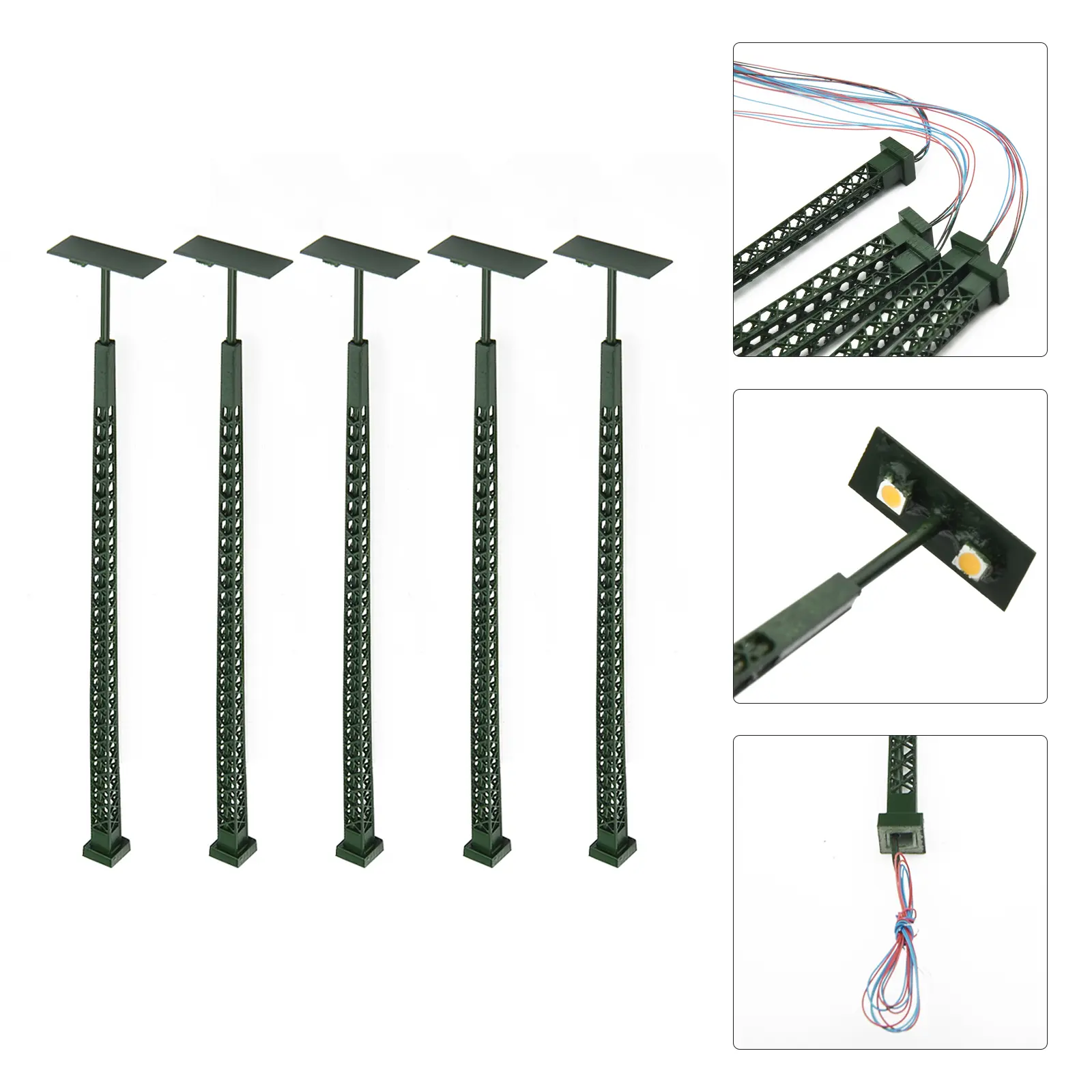 High Quality Hot Sale Replacement Model Railroads Toys Hobbies Lights Lattice LED 3V DC Or AC.20mA 5Pc Gauge H0