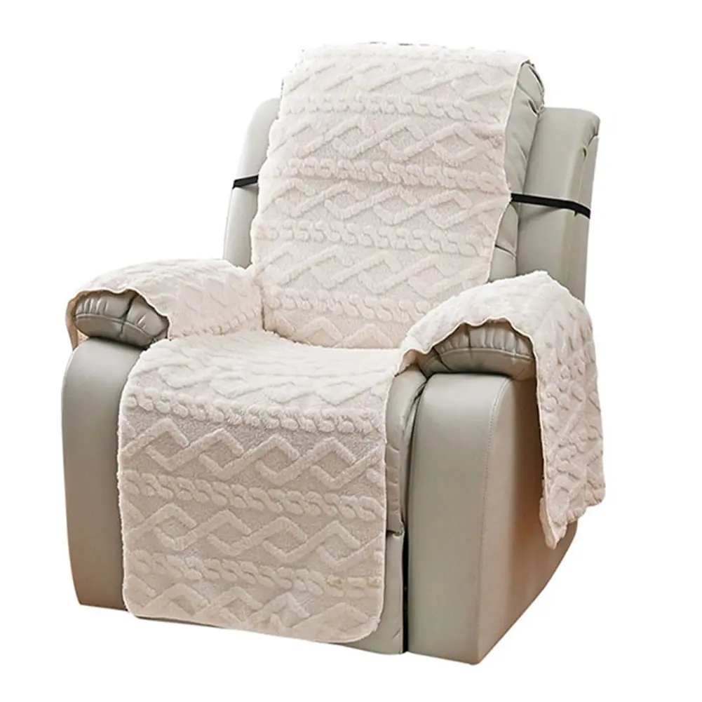 Plush Velvet Recliner Cover for Massage Chairs Thick Double Sided Protection Against Stains and Scratches Easy Care Material