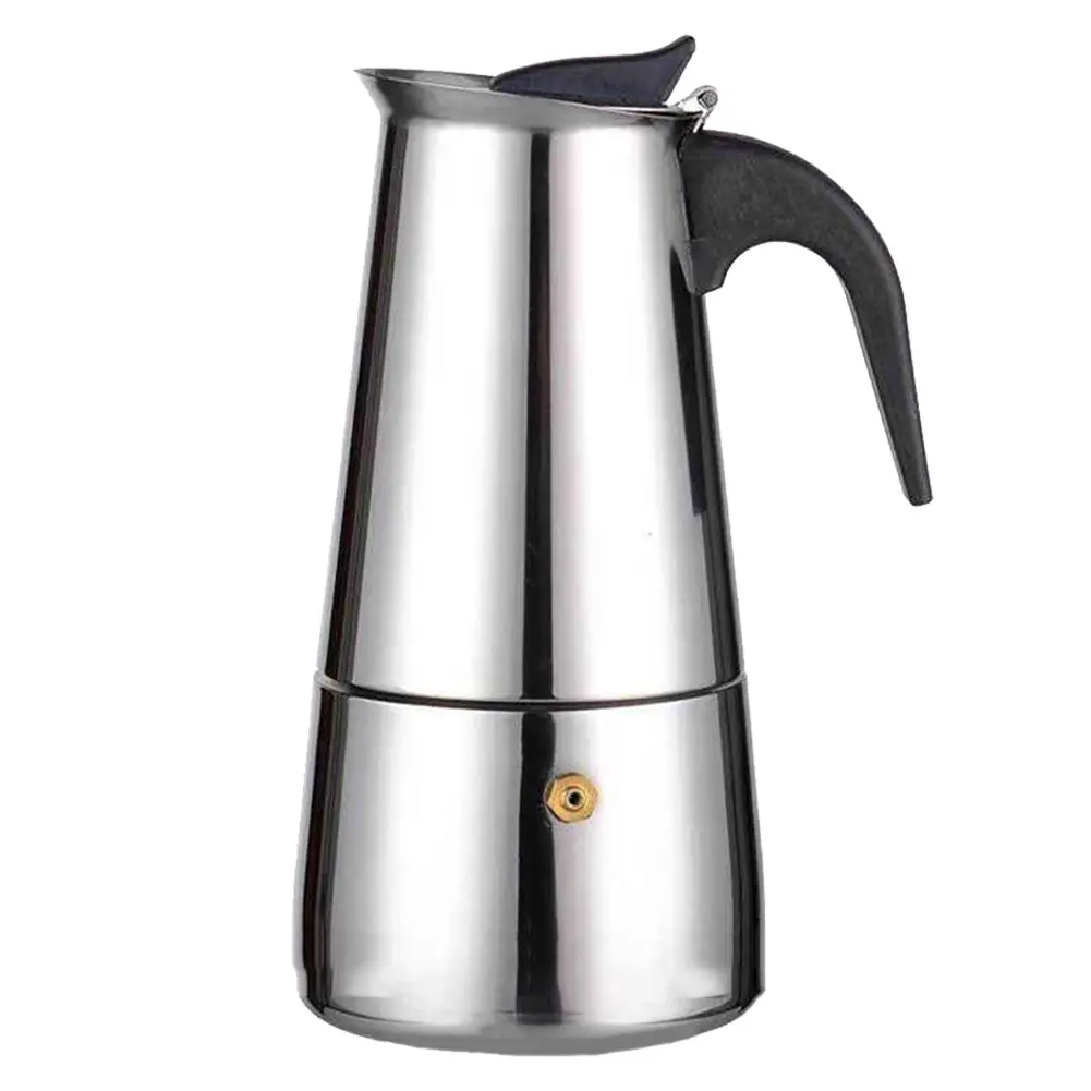Stainless Steel Moka Pot Coffee Maker 2469 Cups Equipped with Safety Features for a Superior Brewing Experience
