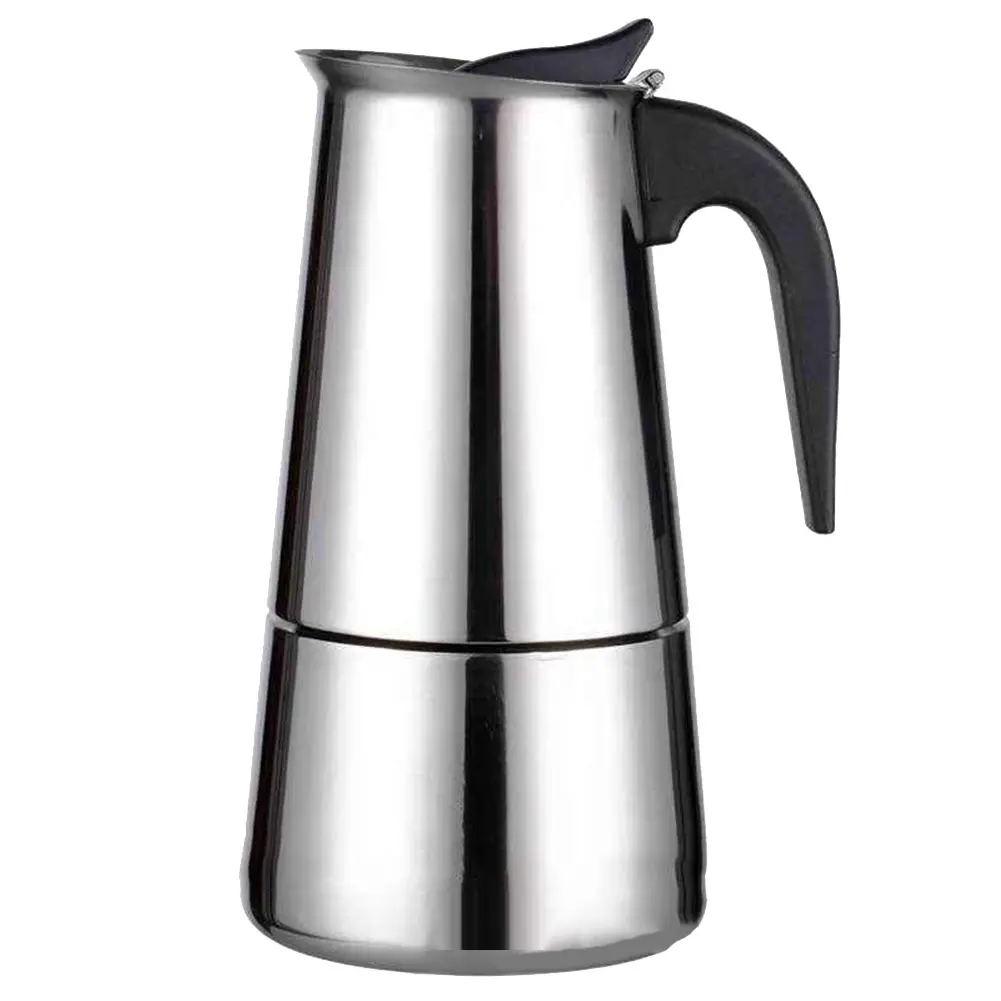 Stainless Steel Moka Pot Coffee Maker 2469 Cups Equipped with Safety Features for a Superior Brewing Experience