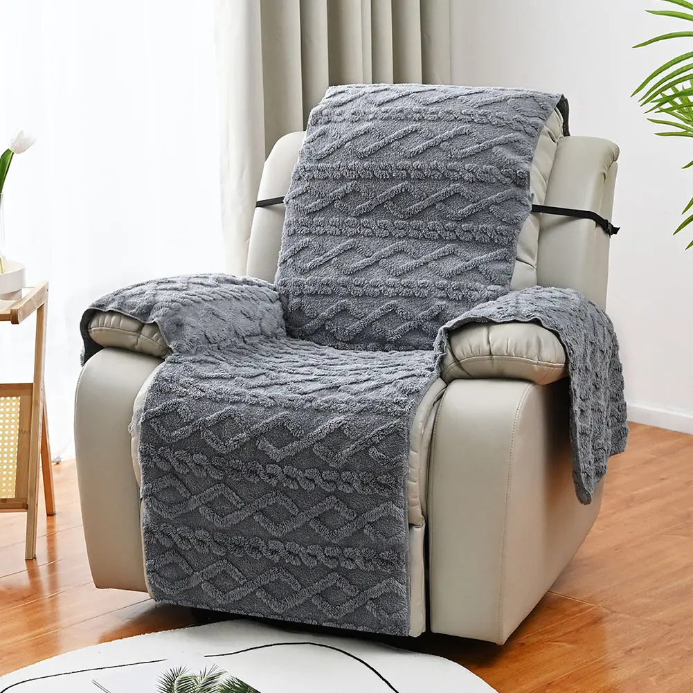 Plush Velvet Recliner Cover for Massage Chairs Thick Double Sided Protection Against Stains and Scratches Easy Care Material