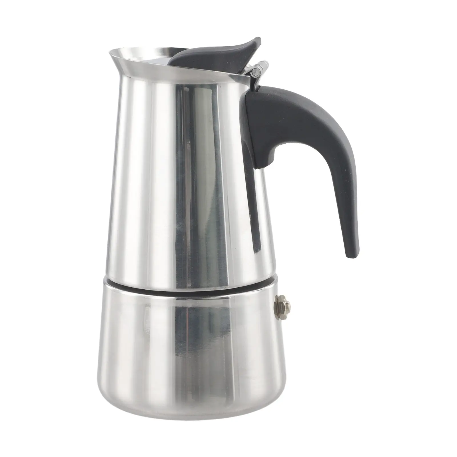 Stainless Steel Moka Pot Coffee Maker 2469 Cups Equipped with Safety Features for a Superior Brewing Experience
