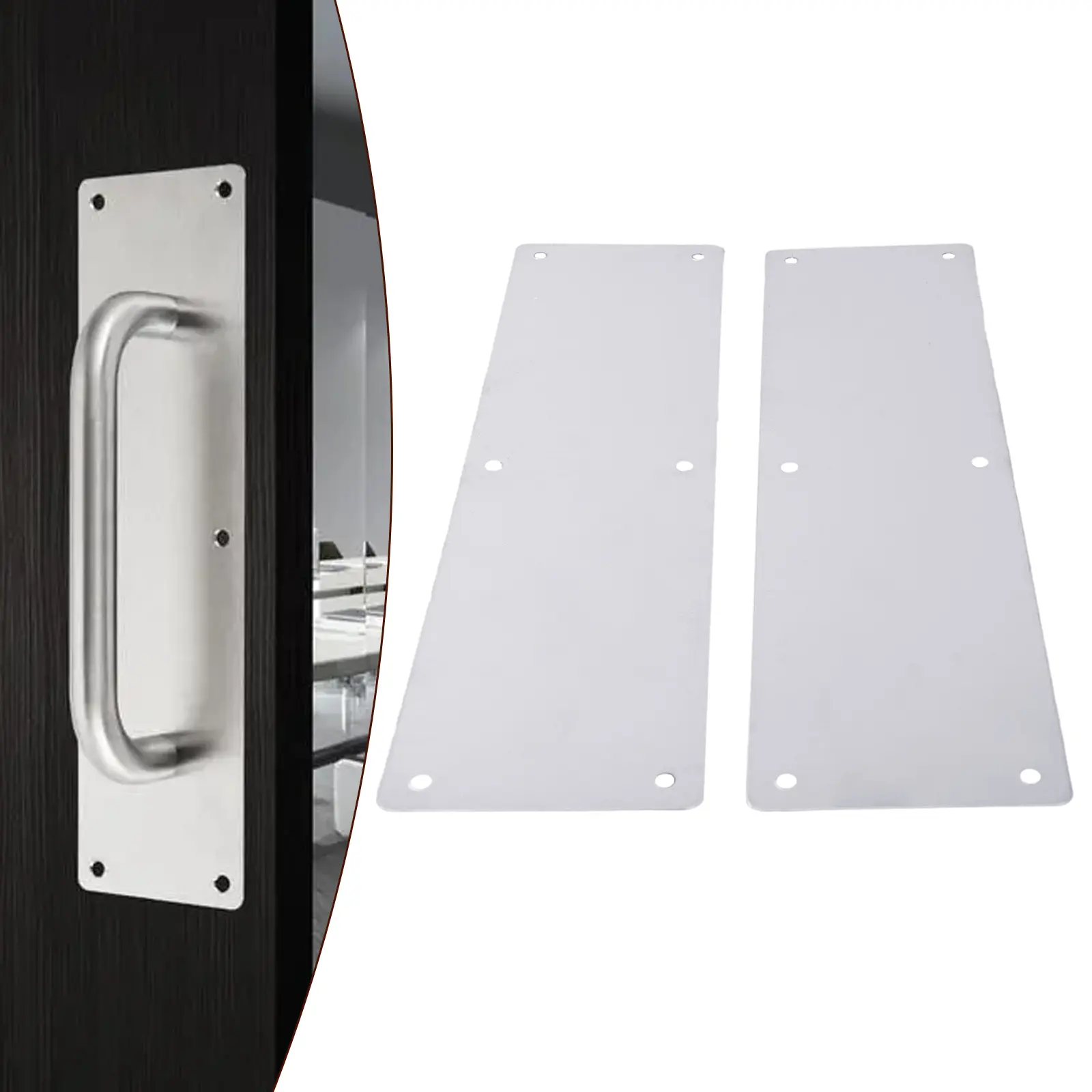 Brand New Exquisite High Quality Door Kick Plate Hardware Silver Without Word Plate Kick Plate Stainless Steel Door Protection
