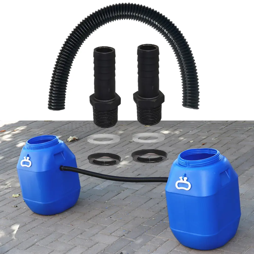 Rainwater Connection Kit Join 2 Water Butts for Improved Garden Irrigation Efficiency Complete with Pipe and Connectors