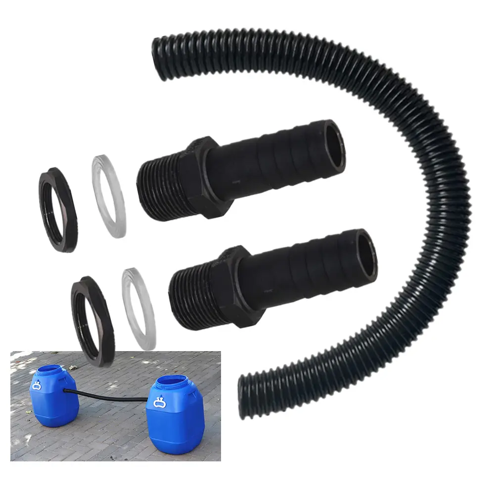 Rainwater Connection Kit Join 2 Water Butts for Improved Garden Irrigation Efficiency Complete with Pipe and Connectors