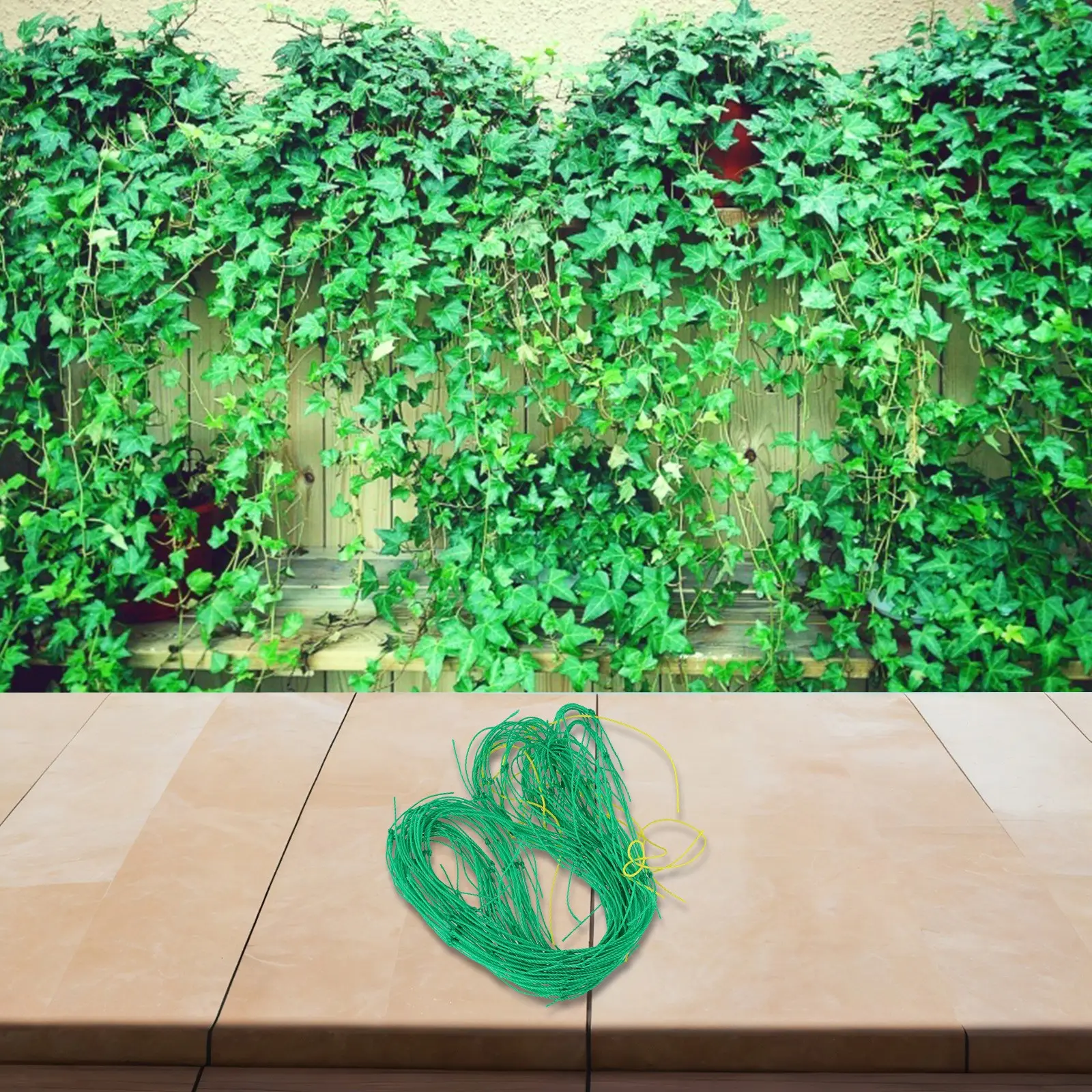 Climbing Net Mesh Trellis Made of Plastic for Supporting Garden Plants and Vegetables with Rope for Secure Vertical Growth