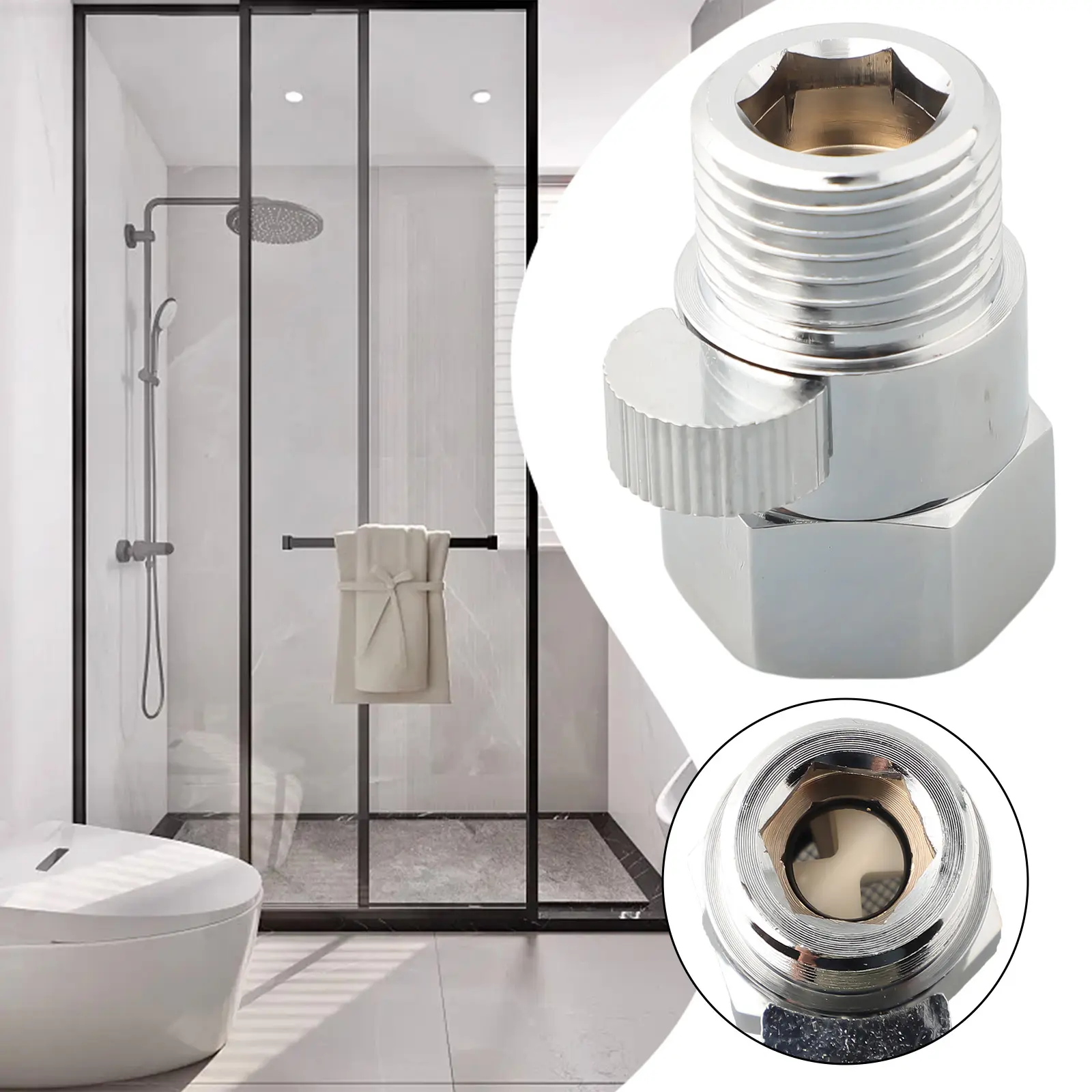 Quick Switch Shower On Off Valve 1x Anti-Leak Design Brass Brass Water Regulator Easy Operation G 1/2\" Standard Connector
