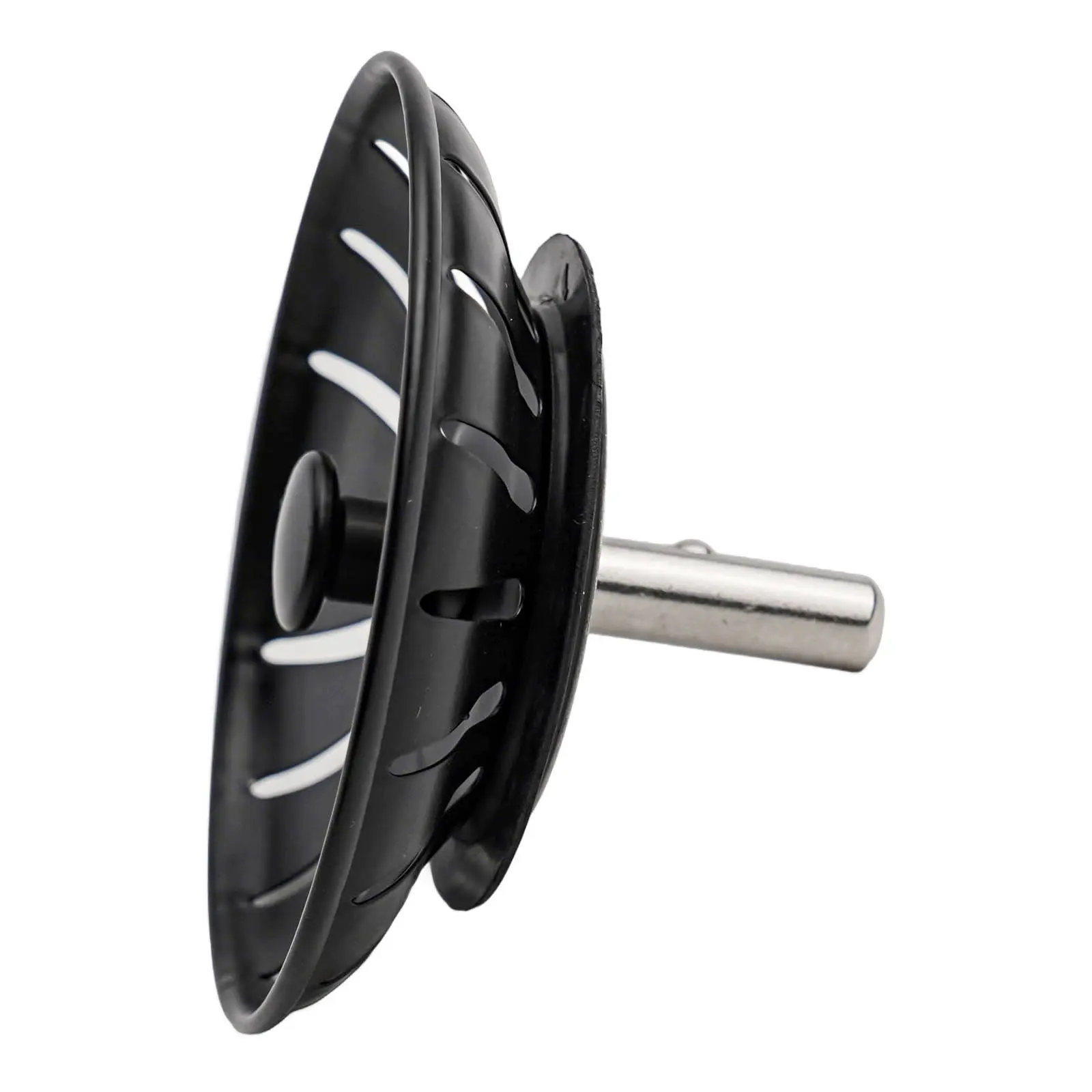 Black Stainless Steel Sink Drain Strainer Filter - 78mm Replacement Waste Catcher for Kitchen & Bathroom Prevents Blockages