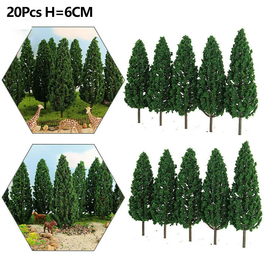 6cm Artificial Pine Trees, Set of 20 Model Trees for Building Models and Sand Tables, Enhance Your Model Landscape with Greenery