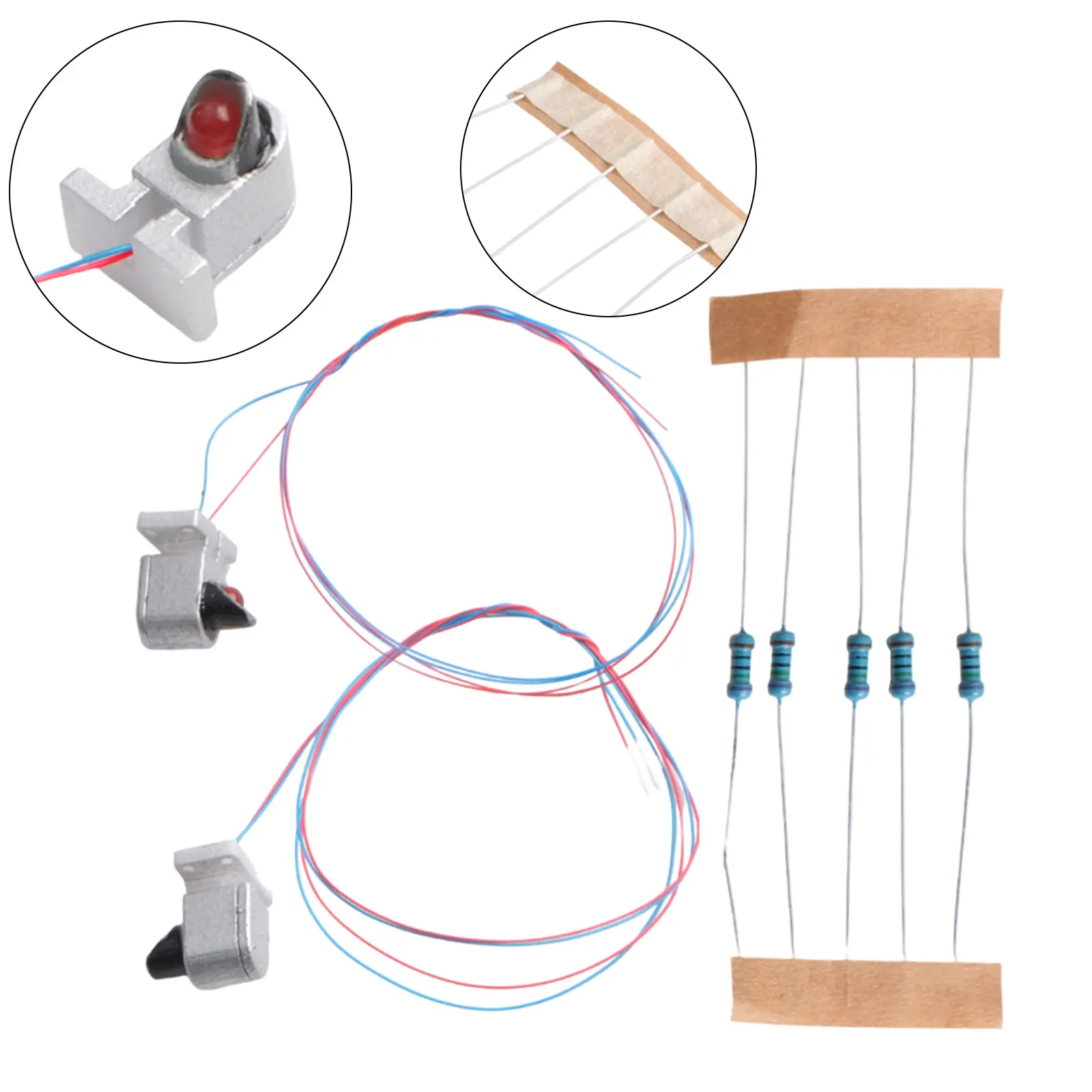 Toy Kit Dwarf Signals With Wires / LEDs 20mA 3V AC Or DC Green Green+Red Light OO/HO Scale Layouts Plastic Red