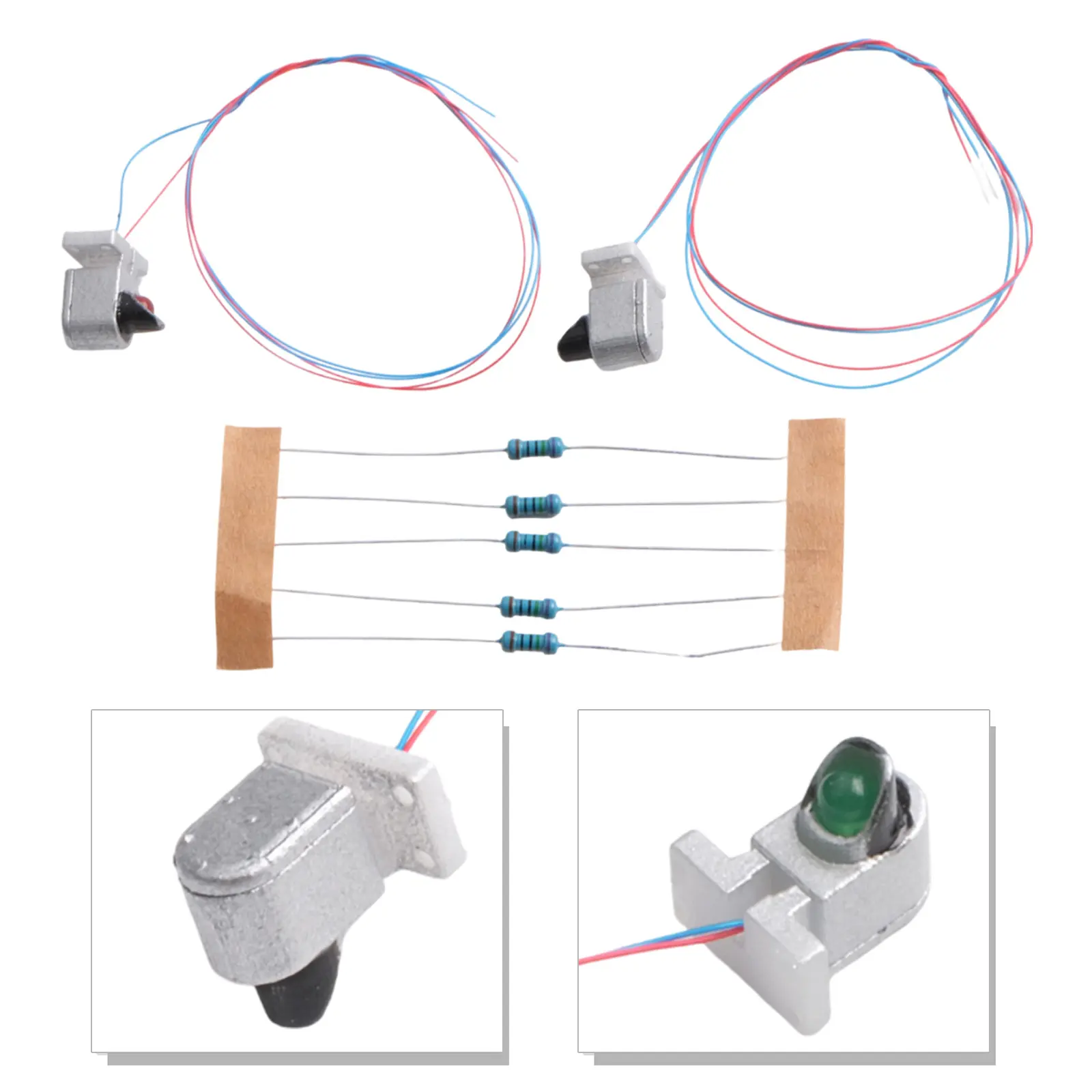 Toy Kit Dwarf Signals With Wires / LEDs 20mA 3V AC Or DC Green Green+Red Light OO/HO Scale Layouts Plastic Red