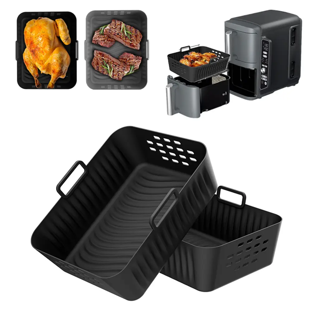 Air Fryer Accessory Silicone Mat Silicone Rectangular Baking Mat Silicone Baking Tray Easy To Clean Air Frying