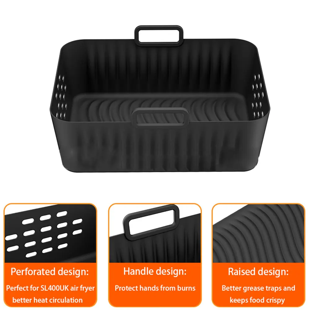 Air Fryer Accessory Silicone Mat Silicone Rectangular Baking Mat Silicone Baking Tray Easy To Clean Air Frying